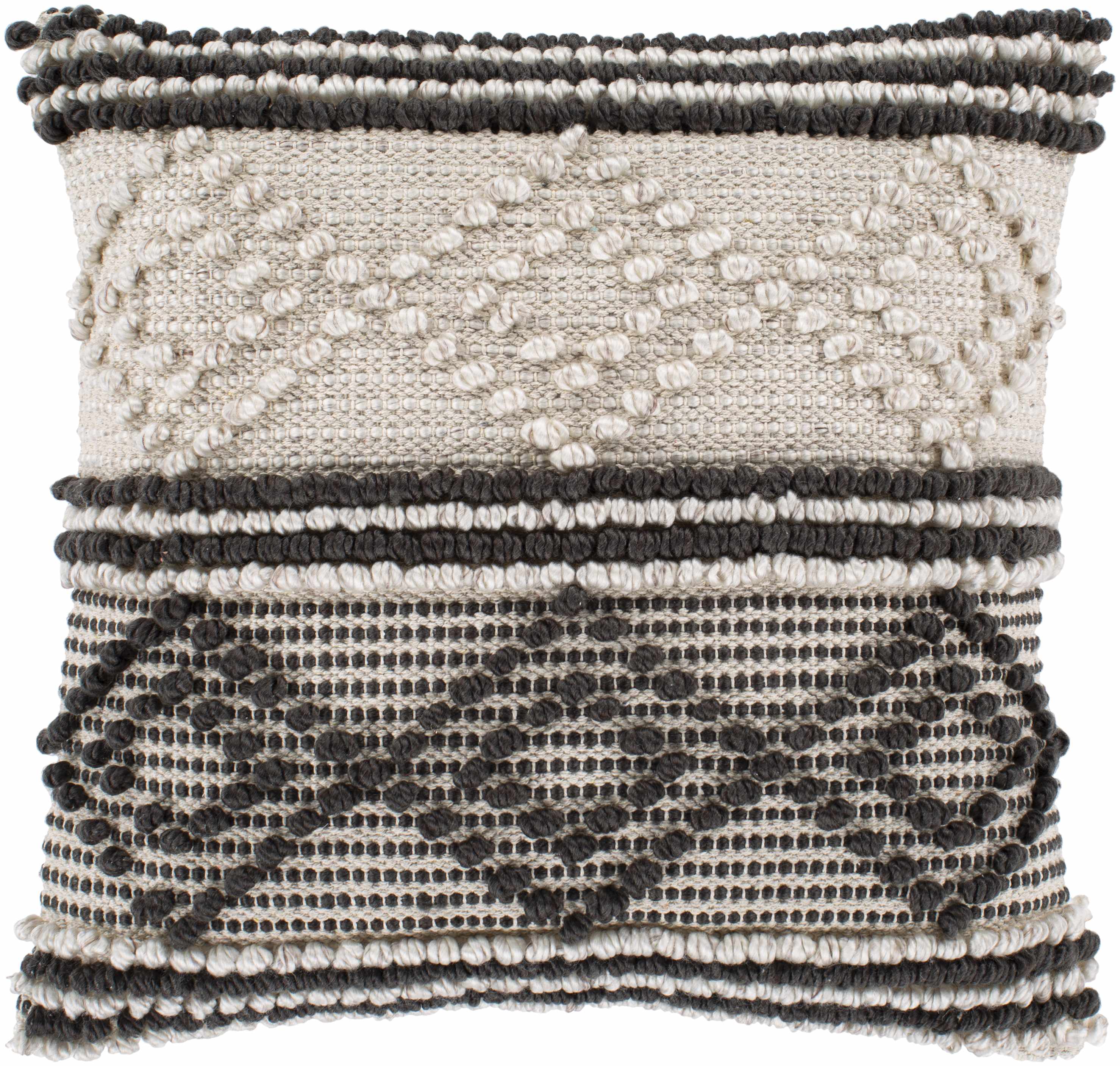 Rippey Black & White Textured Diamond Throw Pillow-1
