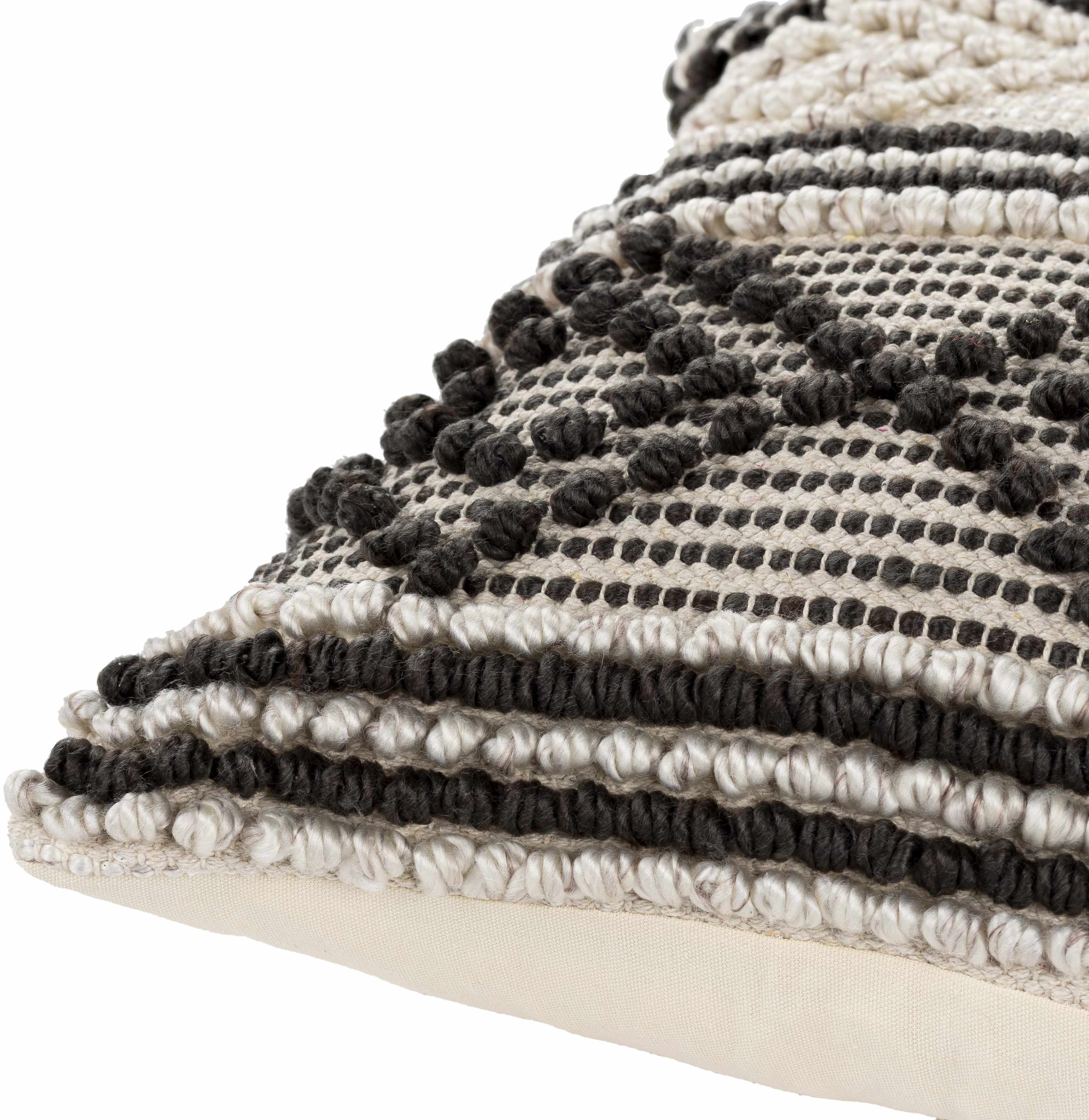 Rippey Black & White Textured Diamond Throw Pillow-3