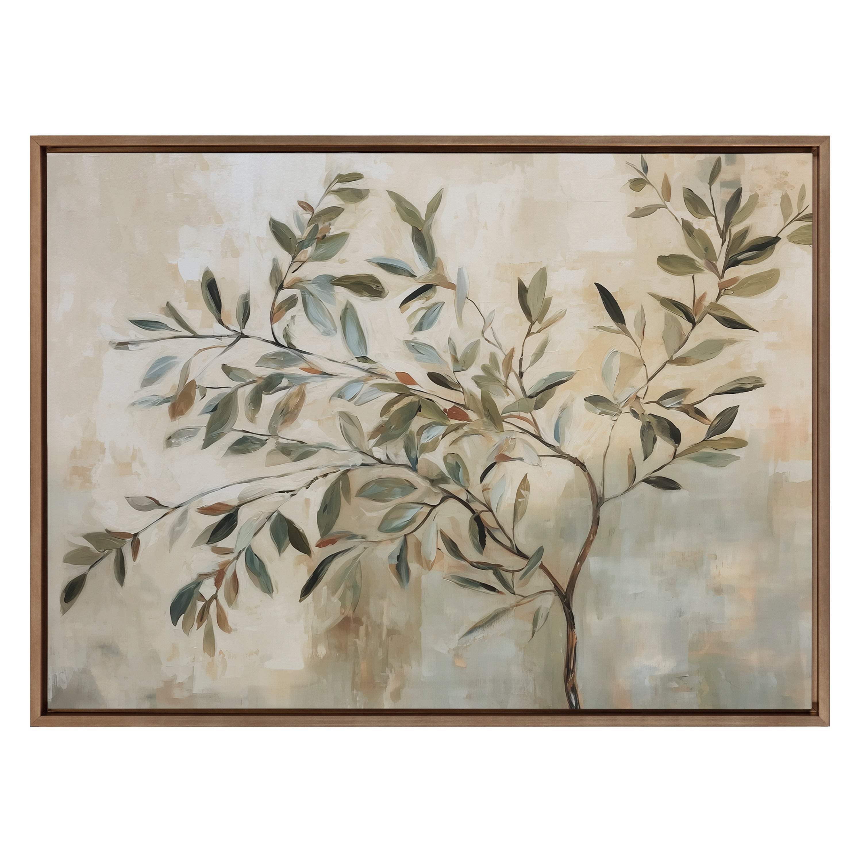 Sylvie Olive Tree Abstract Framed Canvas by The Creative Bunch Studio