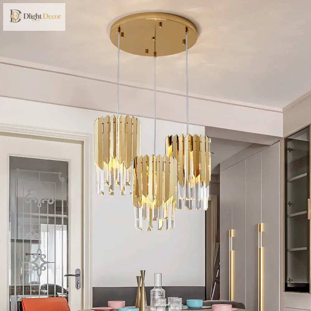 Round K9 LED Crystal Chandelier | Dining Room Lighting