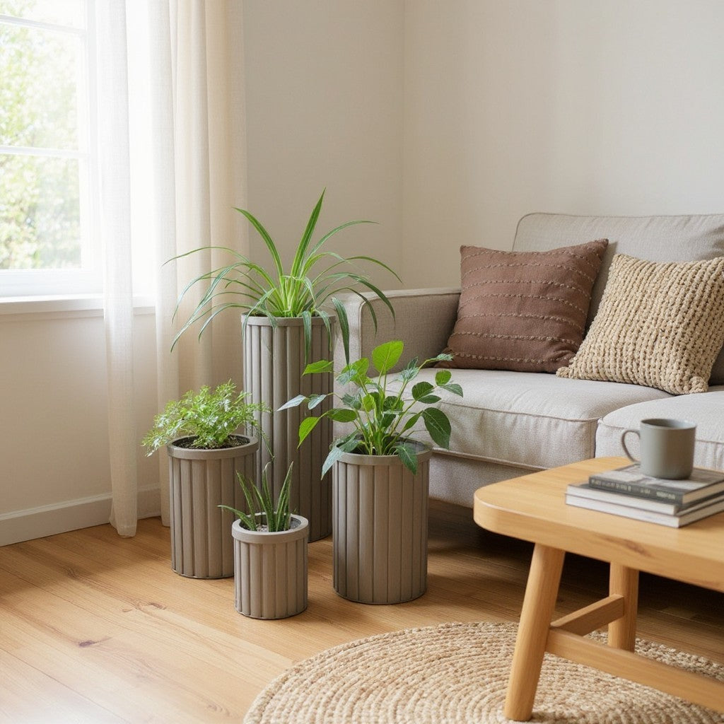 Round Strata Column Planters - Small