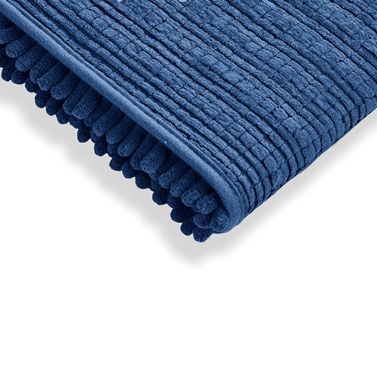 2 Piece Set Blue Soft Cozy Plush Chenille Bath Mat Bathroom Rug