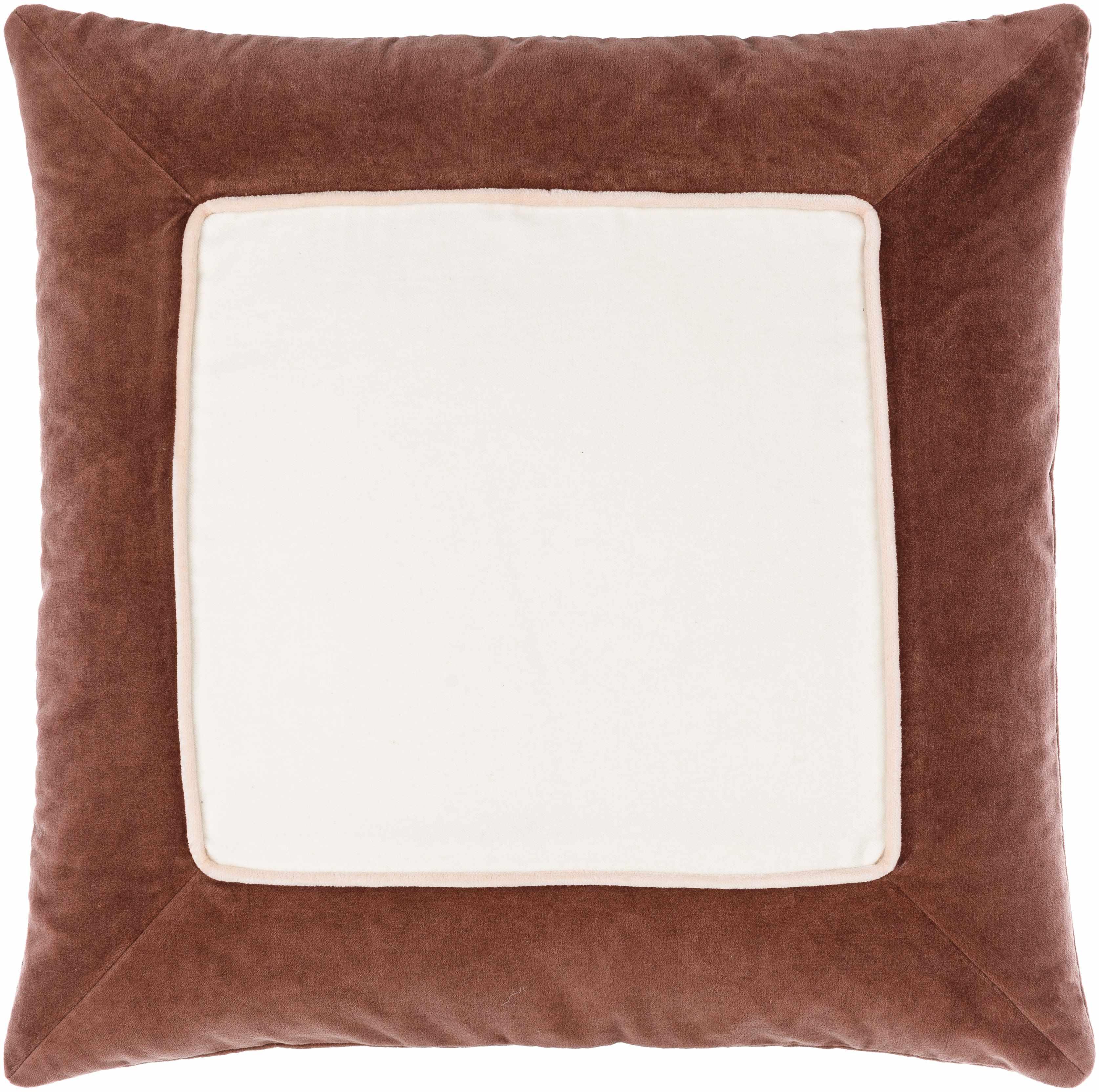Rahiq Brick Red Border Cotton Throw Pillow-0