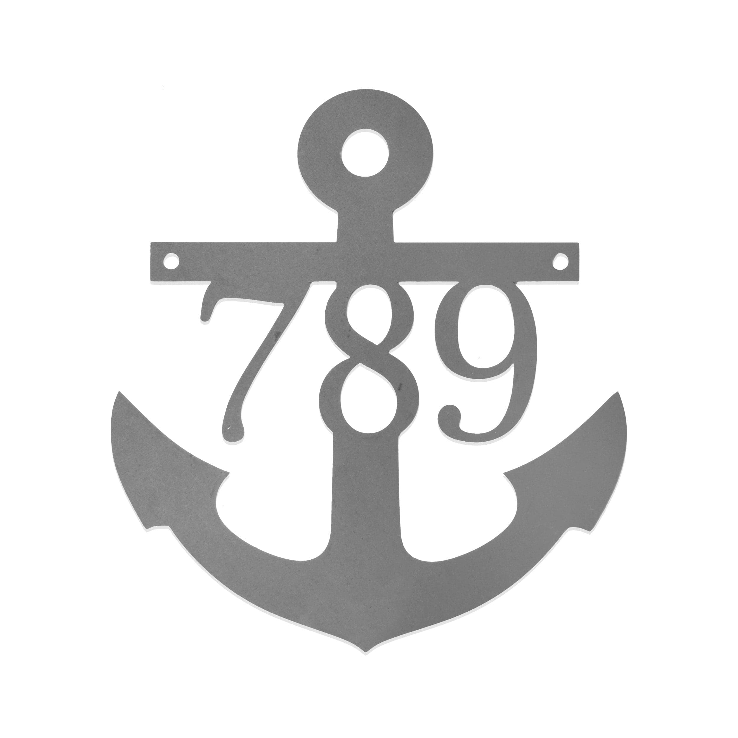 [COL] Anchor Address Plaque - Coastal House Numbers Plaque Beach Nautical Decor