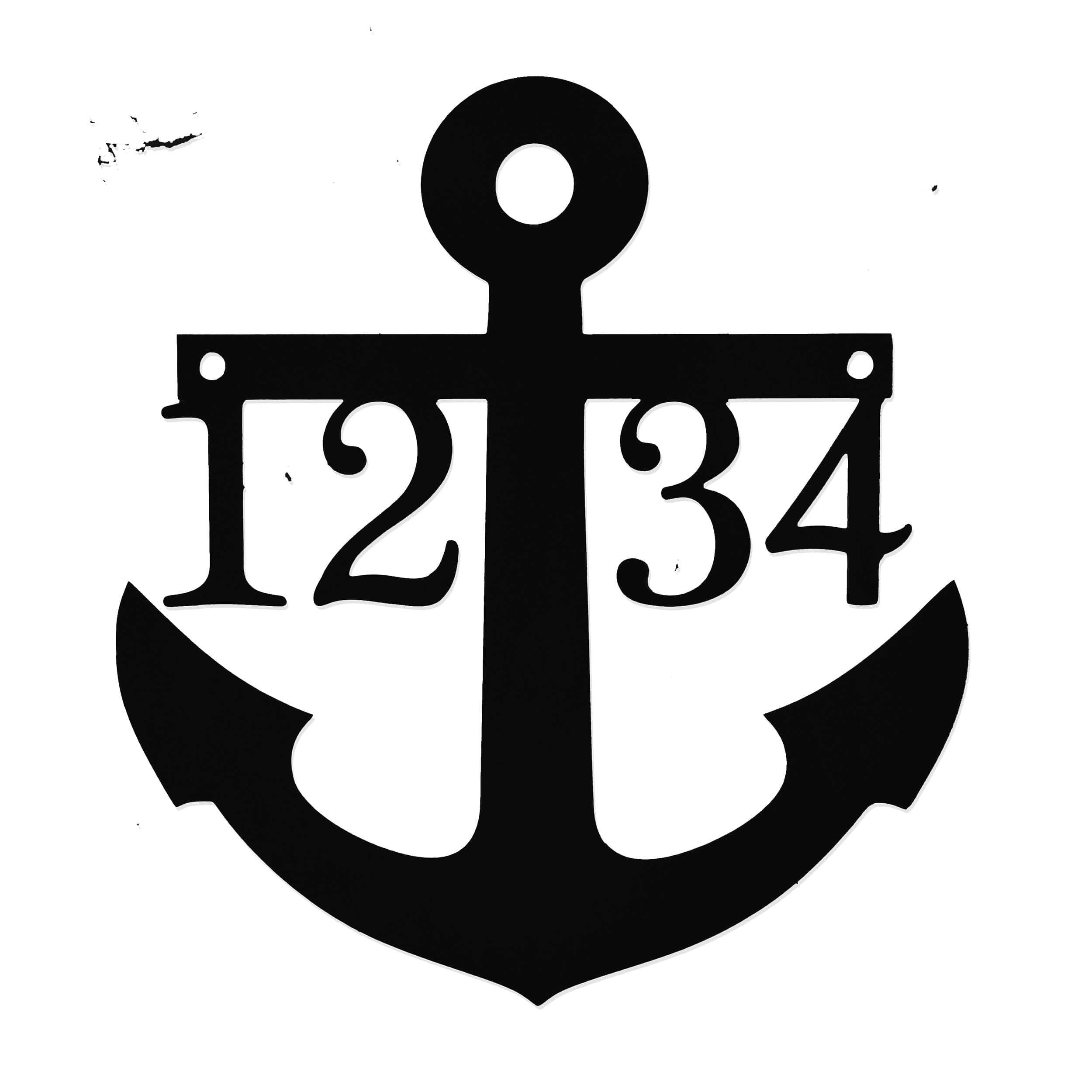 [COL] Anchor Address Plaque - Coastal House Numbers Plaque Beach Nautical Decor