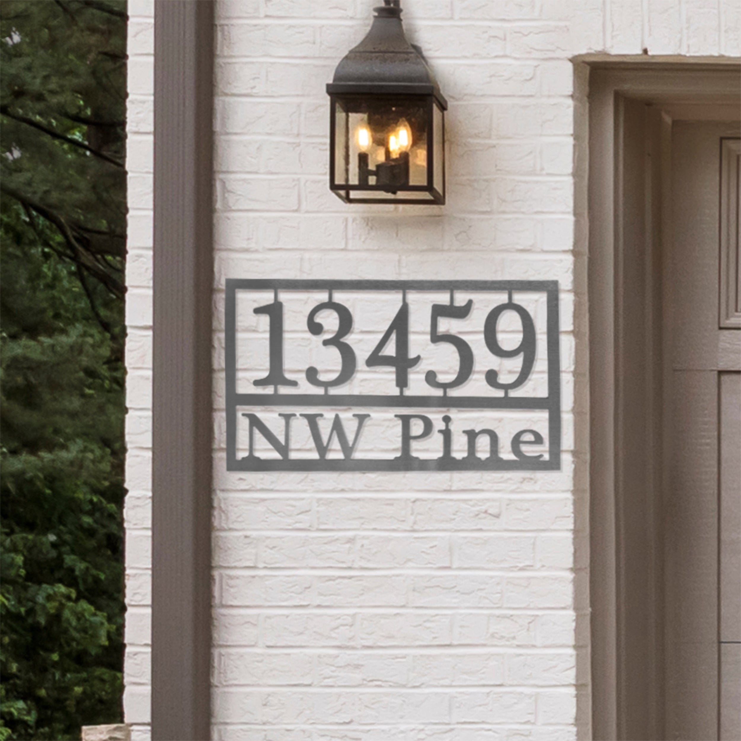 [COL] Home Address Plaque - 3 Sizes - Personalized Metal Street Name and House Numbers Sign