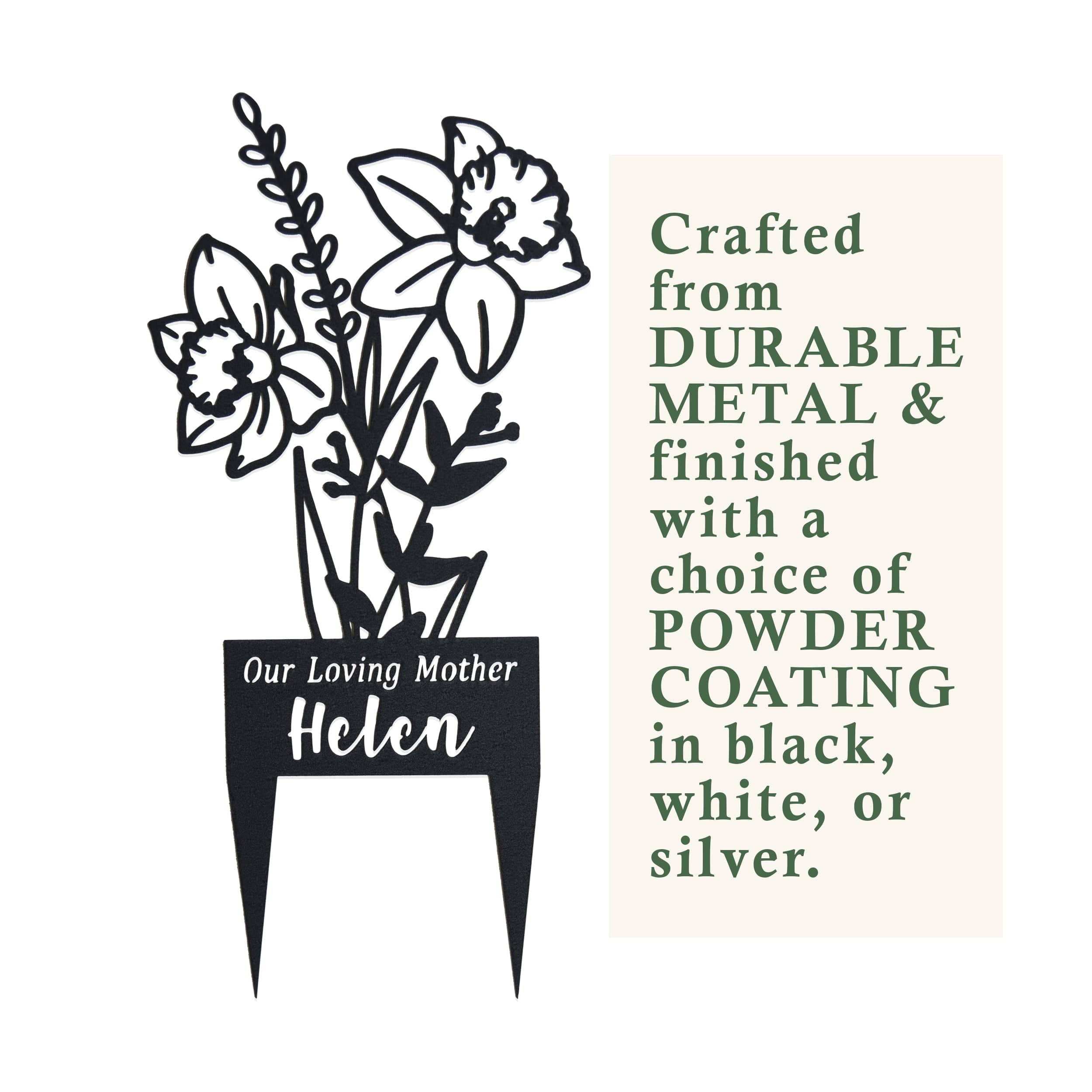 [COL] Flower Bouquet Stake - Metal Cutout Memorial Stake for Loved Ones