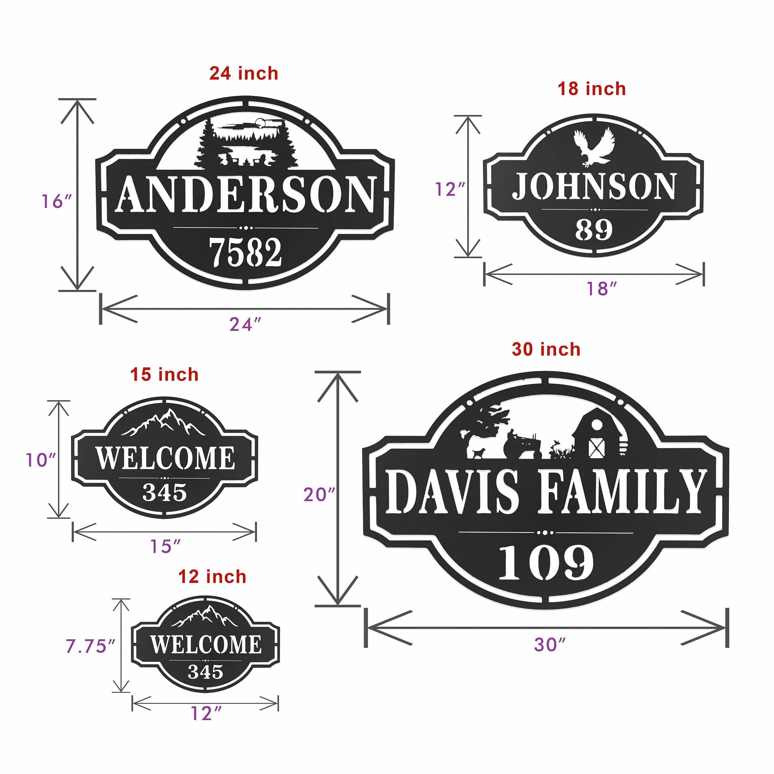 [COL] Home on the Range Oversized Address Plaque - House Number Sign