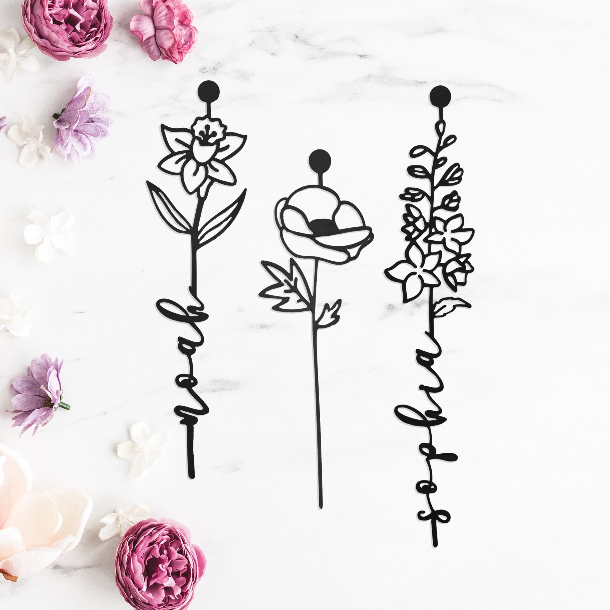 [COL] Our Family Garden - Personalized Birth Month Flowers Family Name Sign Mother's Day Gift