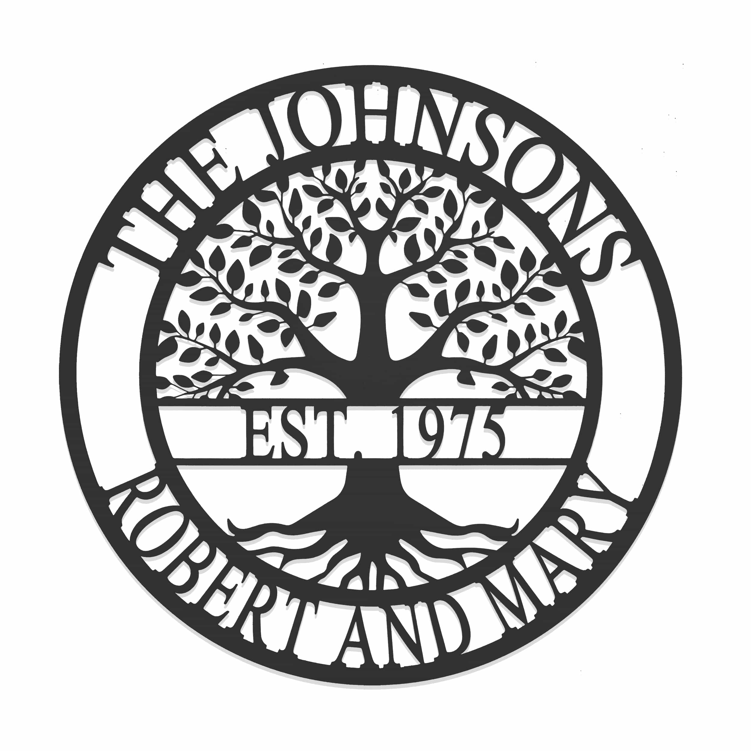 [COL] Established Family Tree Name Sign - Family Tree Wall Decor Last Name Signs for Home