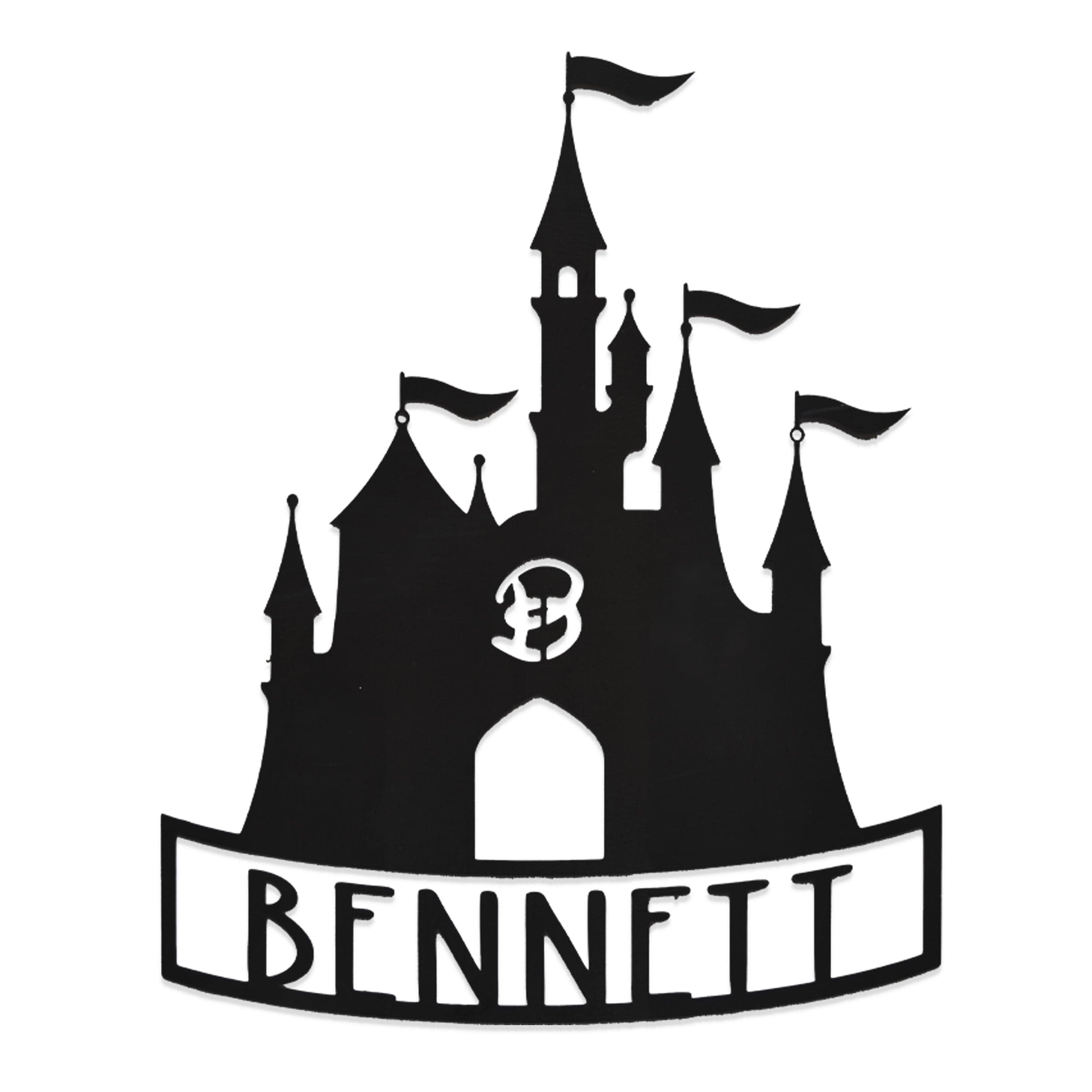 [COL] Mouse Ears and Castle Monogram - Personalized Name Sign For Kids Room