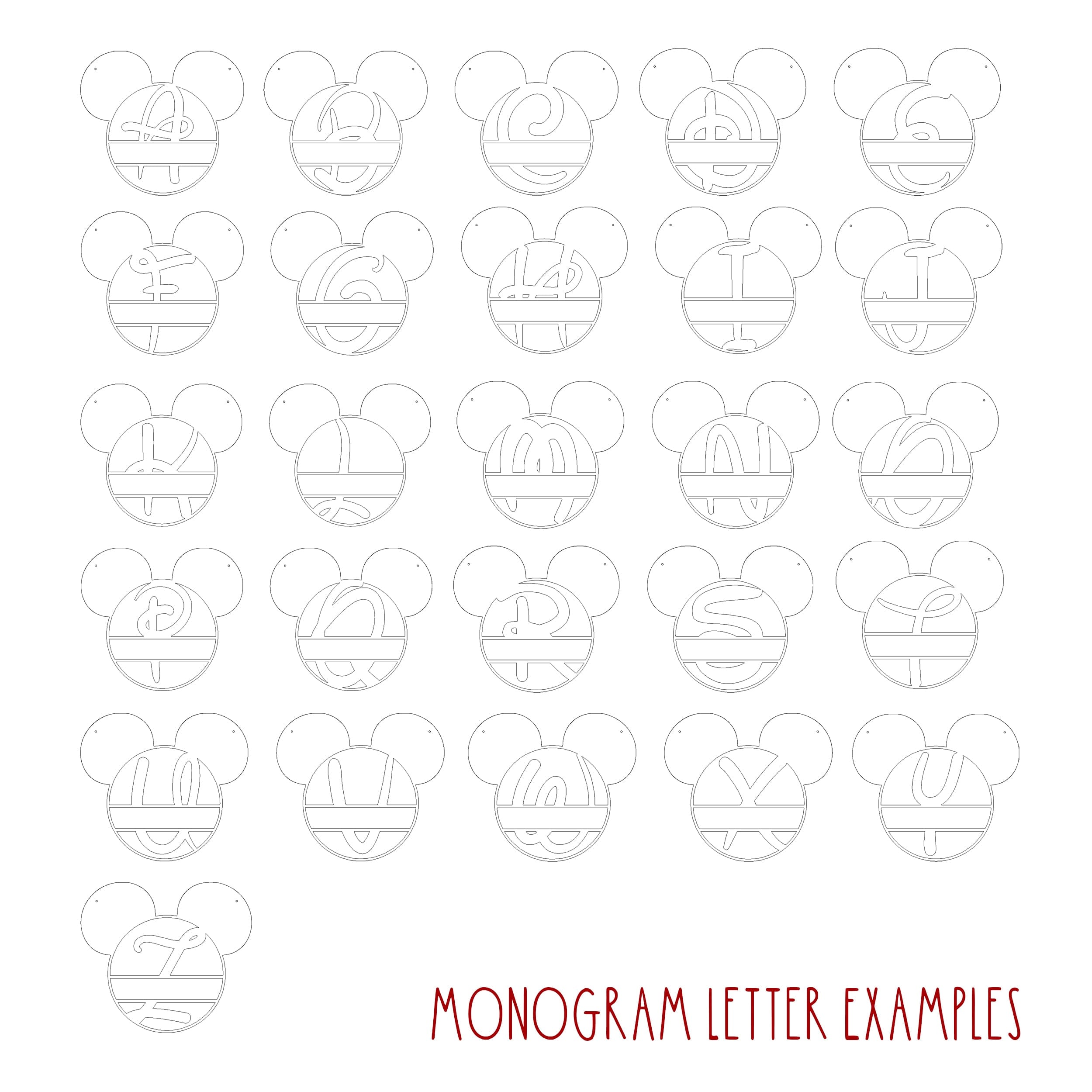 [COL] Mouse Ears and Castle Monogram - Personalized Name Sign For Kids Room
