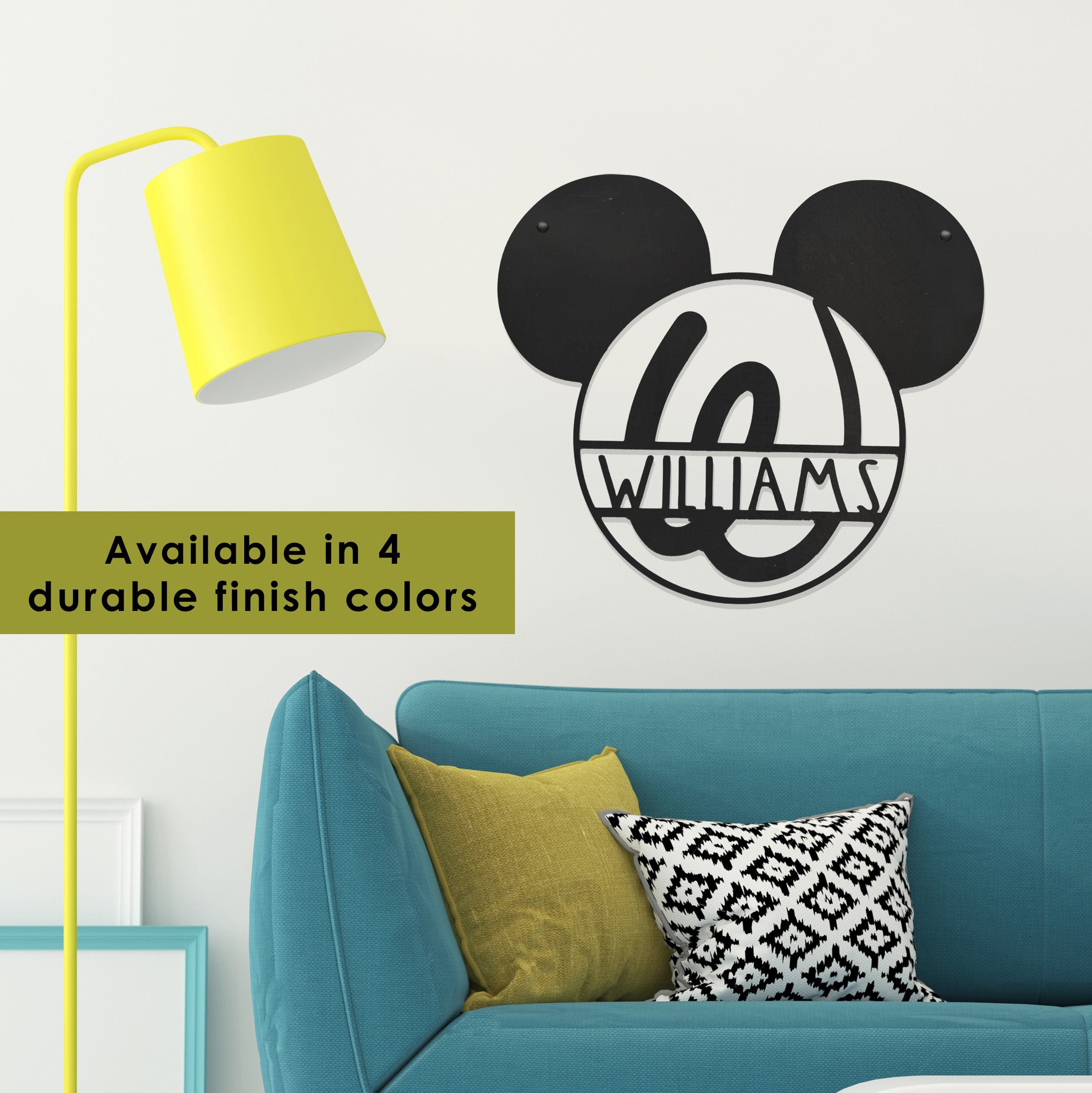 [COL] Mouse Ears and Castle Monogram - Personalized Name Sign For Kids Room
