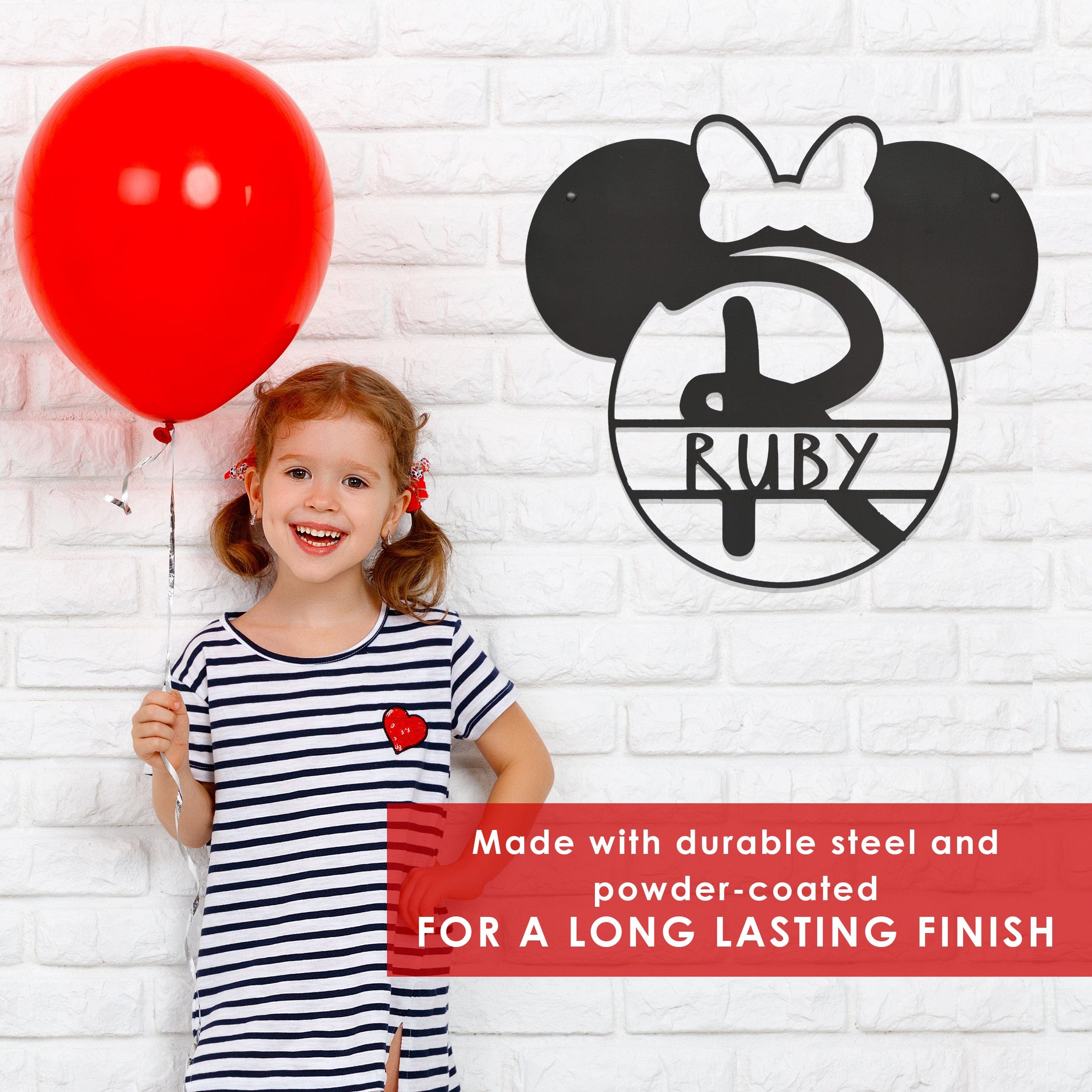 [COL] Mouse Ears and Castle Monogram - Personalized Name Sign For Kids Room