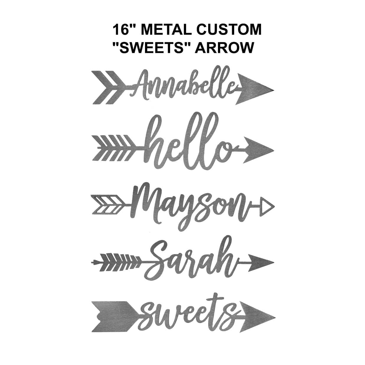 [COL] Sweets Arrow - 5 Styles - Personalized Metal Name Sign for Wall Decor
