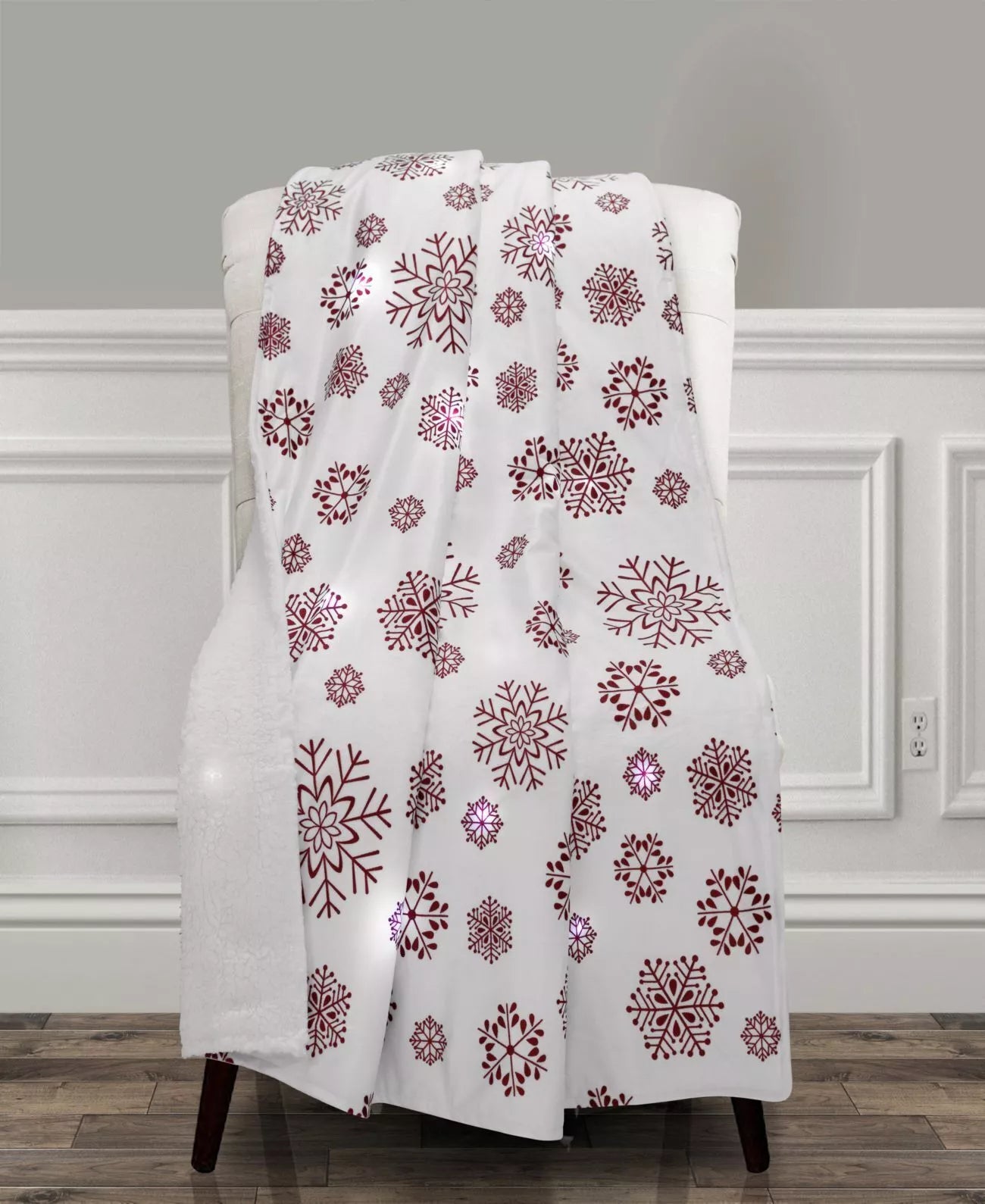 The Mountain Home Collection Led Holiday Printed Throw, 50 x 60