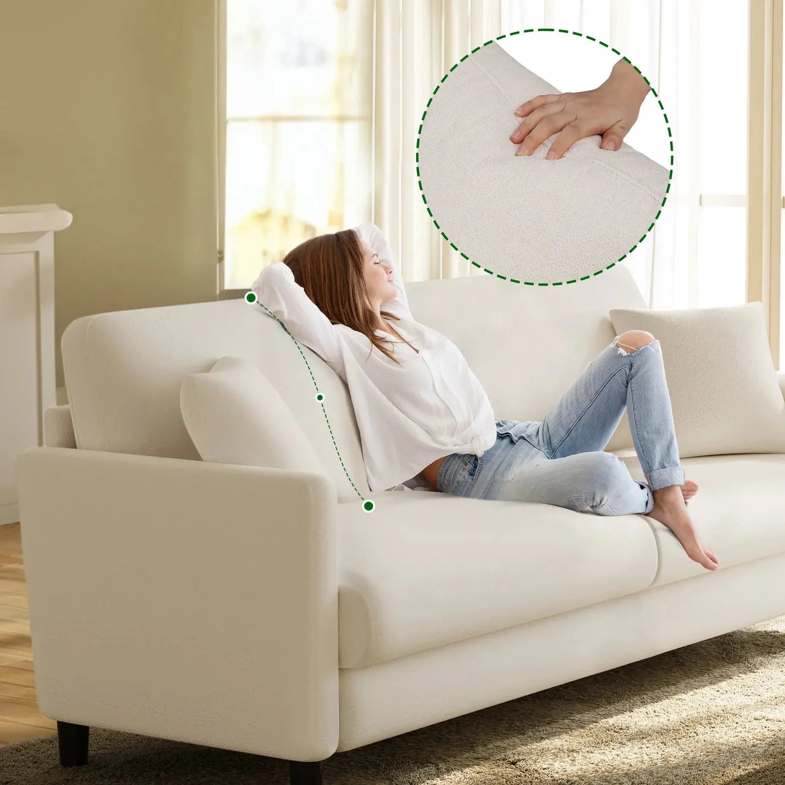 Modern Velvet Loveseat Couch