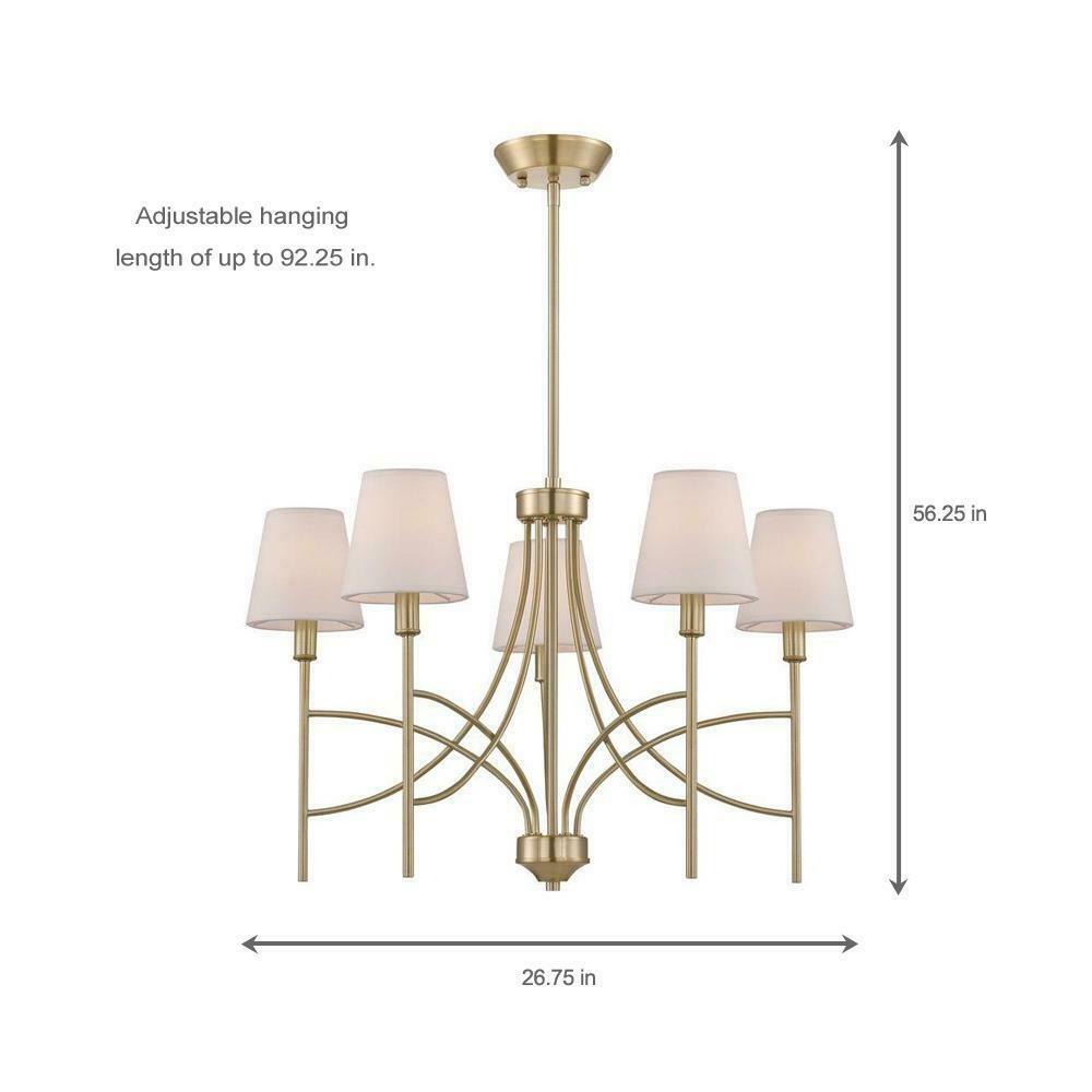World Imports Millau Collection 5-Light Satin Gold Chandelier