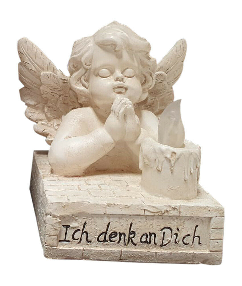 Solar Powered Figurine With Angel Praying (Ich Denk An Dich)-5