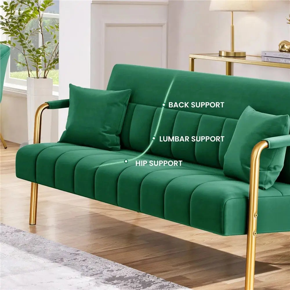 Contemporary Velvet Loveseat Couch