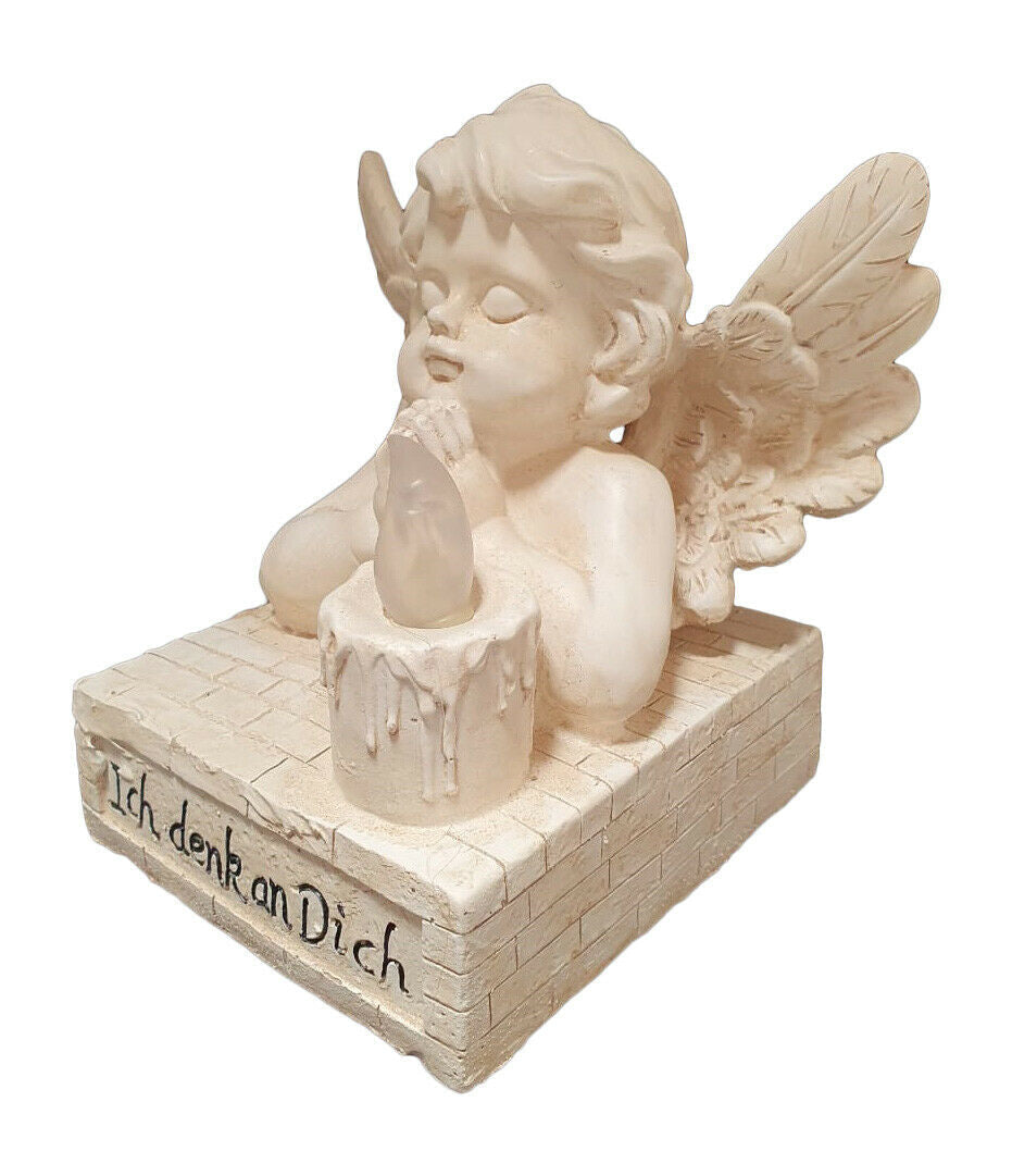 Solar Powered Figurine With Angel Praying (Ich Denk An Dich)-4