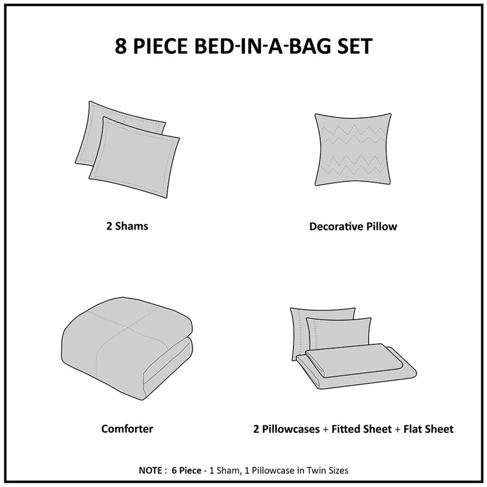 Madison Park Essentials Queen Thelma Reversible Comforter Set with Bed Sheets