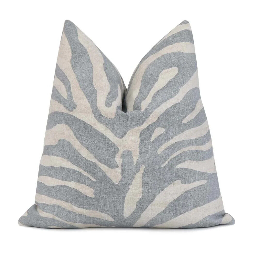 AQUA Home Zebra Print Decorative Pillow, 20 x 20 gray
