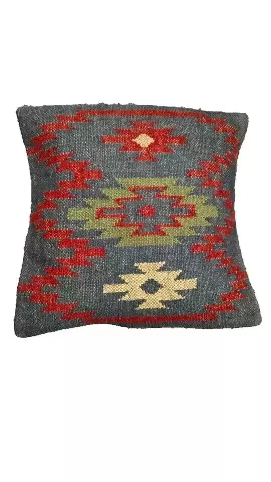 jute Vintage Kilim Pillow,Home Decor,Handwoven Turkish Pillow,Moroccan Pillow,Decorative Throw Pillow, Kilim Cushion Cover,Jute Pillow-1