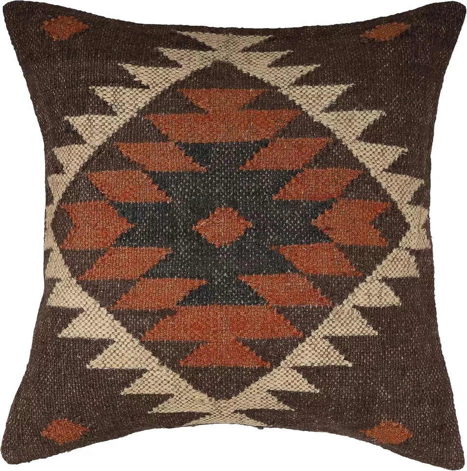 jute Vintage Kilim Pillow,Home Decor,Handwoven Turkish Pillow,Moroccan Pillow,Decorative Throw Pillow, Kilim Cushion Cover,Jute Pillow-1