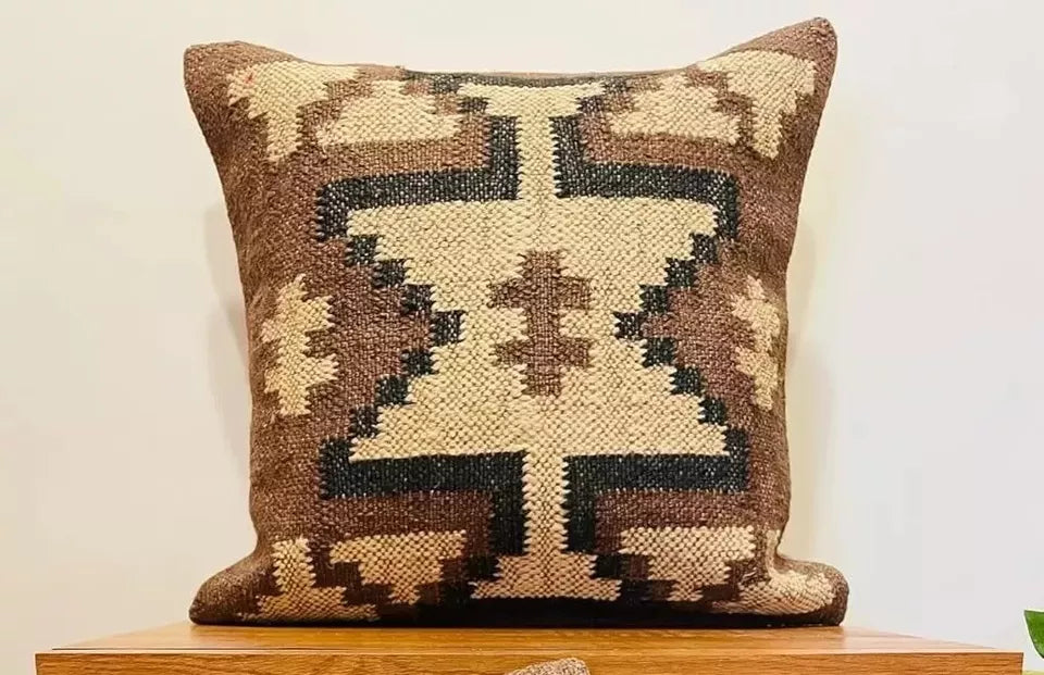 2pc Set jute Vintage Kilim Pillow,Home Decor,Handwoven Turkish Pillow,Moroccan Pillow,Decorative Throw Pillow, Kilim Cushion Cover,Jute Pillow-1