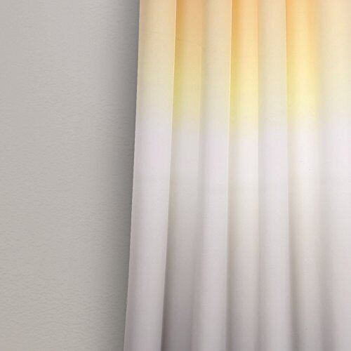 Lush Decor Window Curtains 52x84 - Yellow & Gray Ombre Fiesta Room Darkening