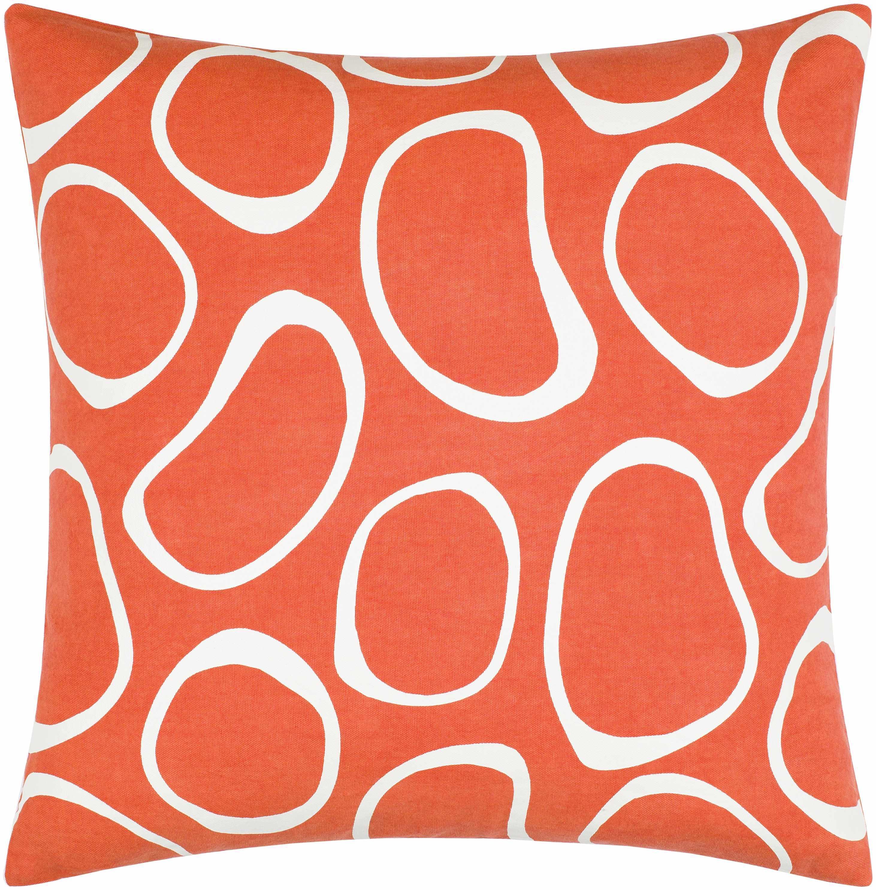 Sablan Orange Abstract Circles Throw Pillow - Clearance - PRHOMZ