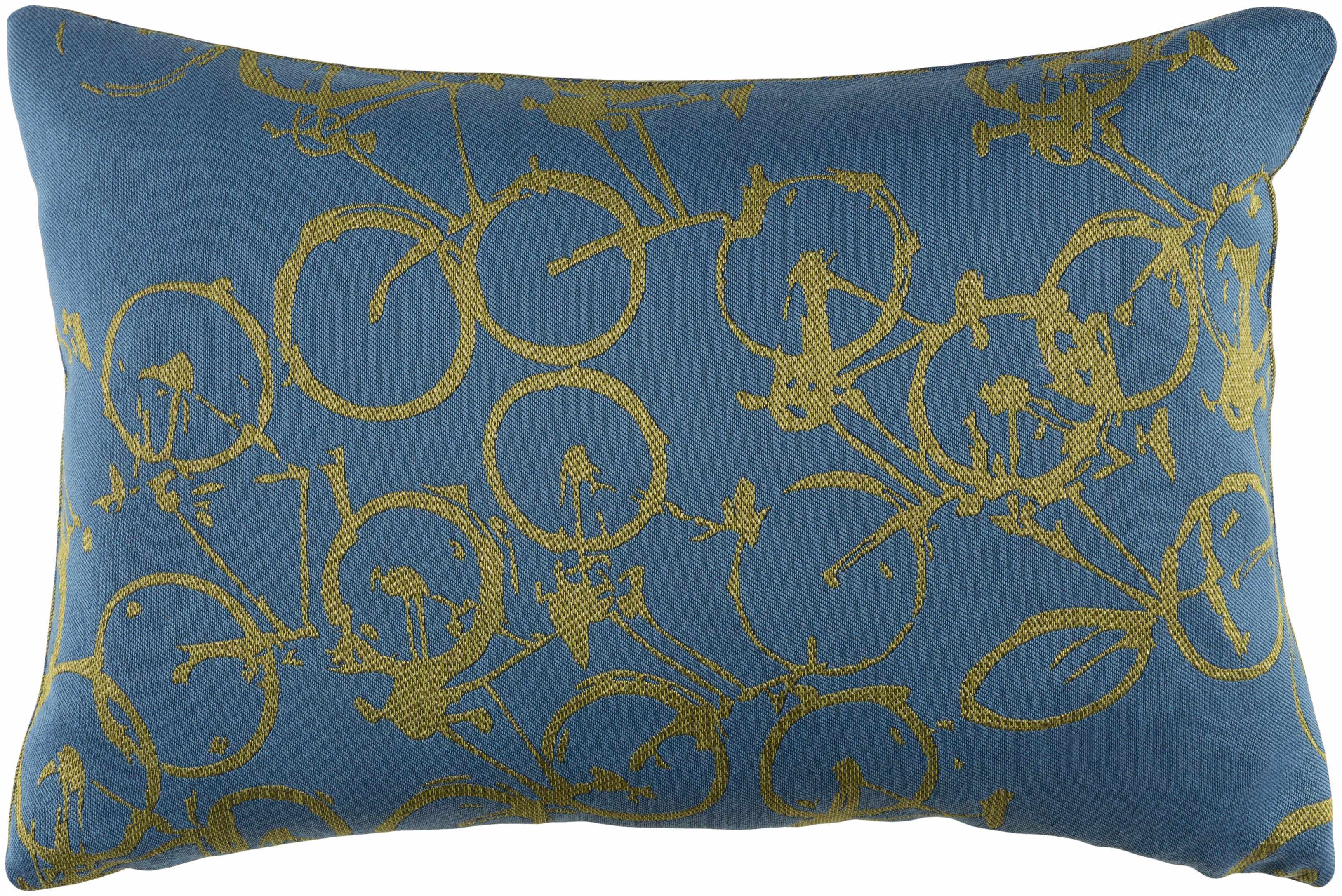 Saranac Gold Bicycle Blue Throw Pillow - Clearance-3