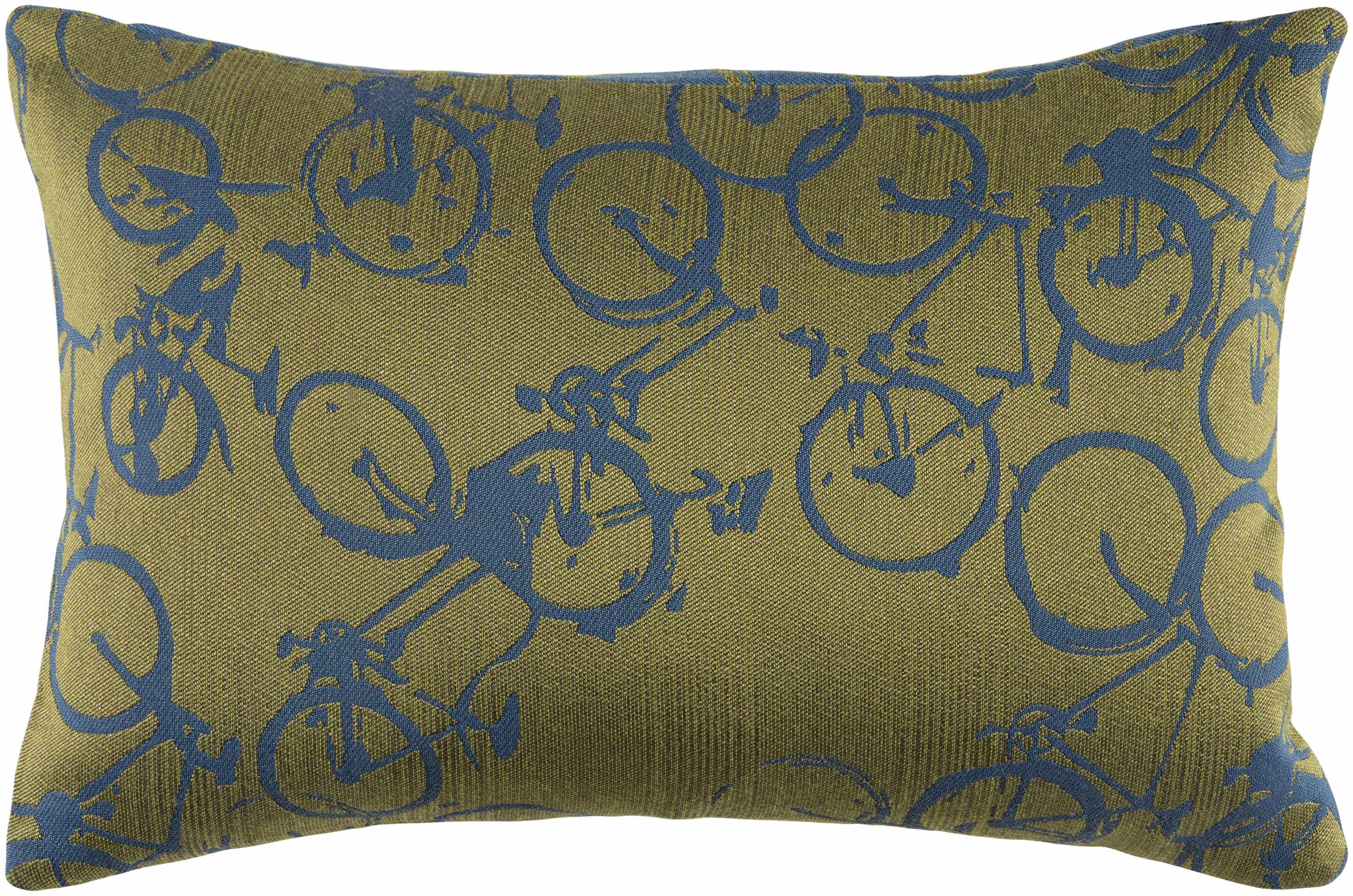 Saranac Gold Bicycle Blue Throw Pillow - Clearance-4