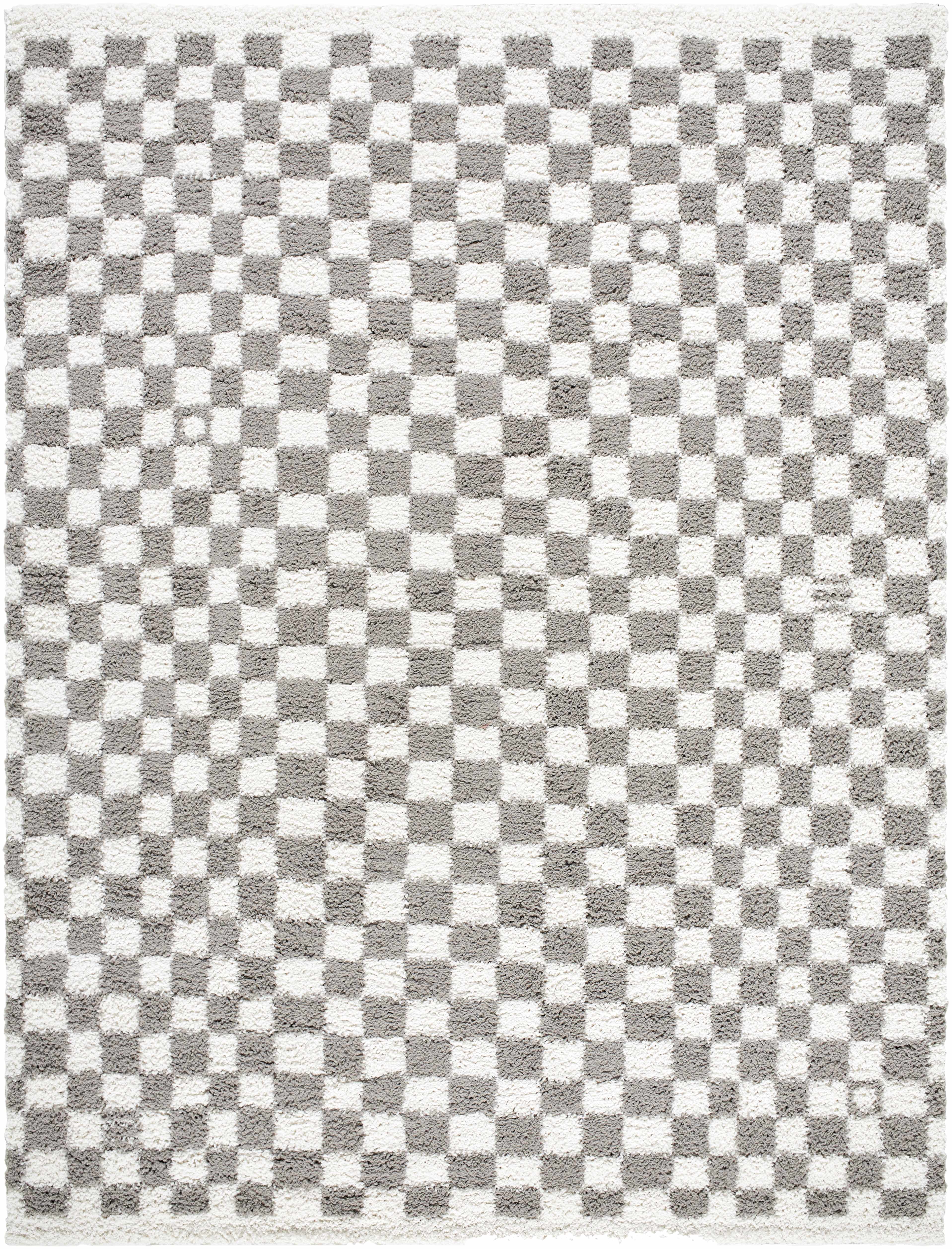 Kieu Taupe Checkered Area Rug-7