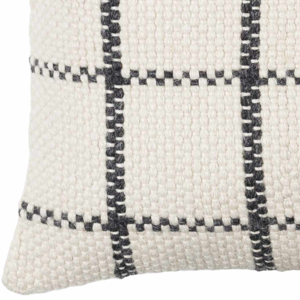 Mairi Black&White Grid Throw Pillow-1