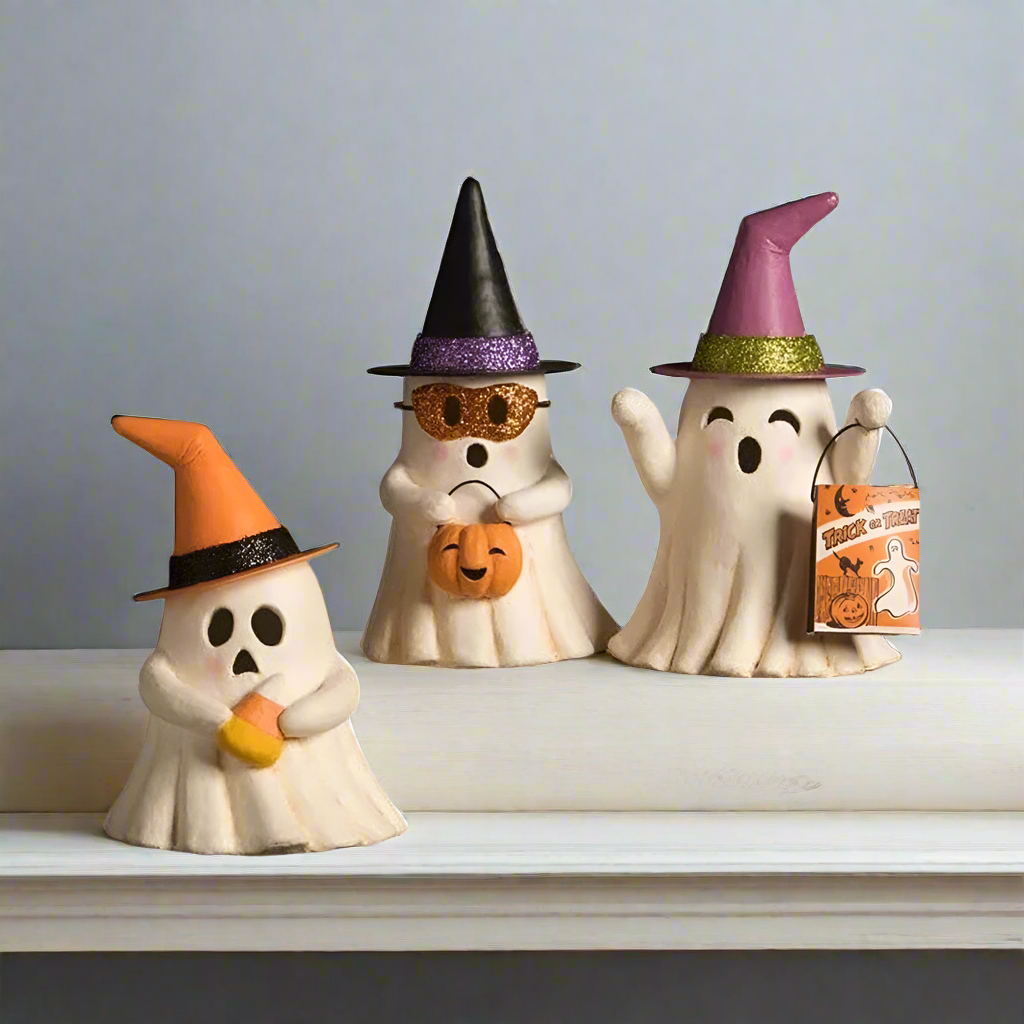 Set of 3 Halloween Witchy Ghosts by Bethany Lowe Designs