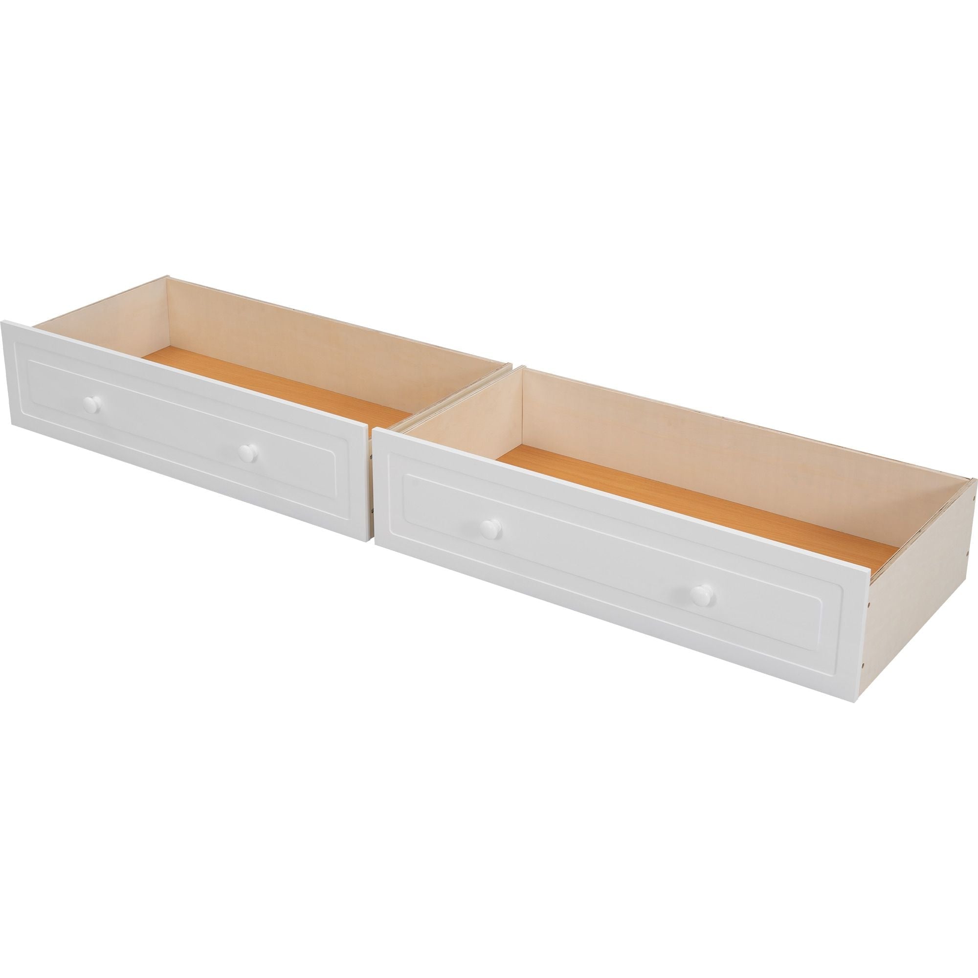 Shared Kids Room Full Over Full Wood Bunk Bed with Storage Drawers, Convertible, White | Just Better Bunk Beds