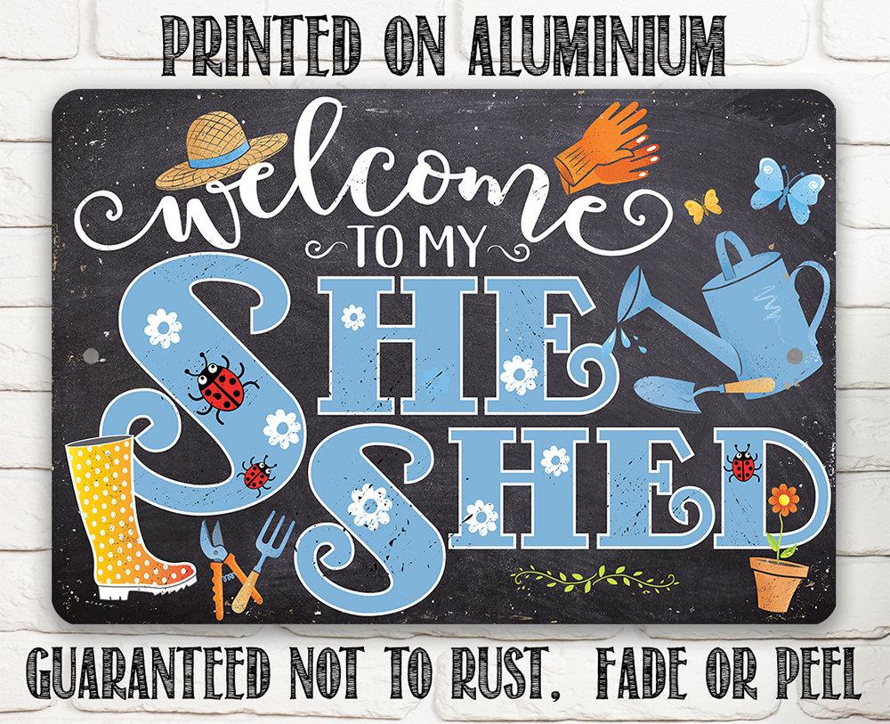 She Shed - Blue - Metal Sign