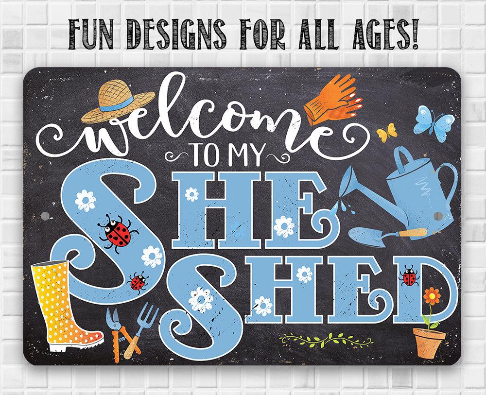 She Shed - Blue - Metal Sign