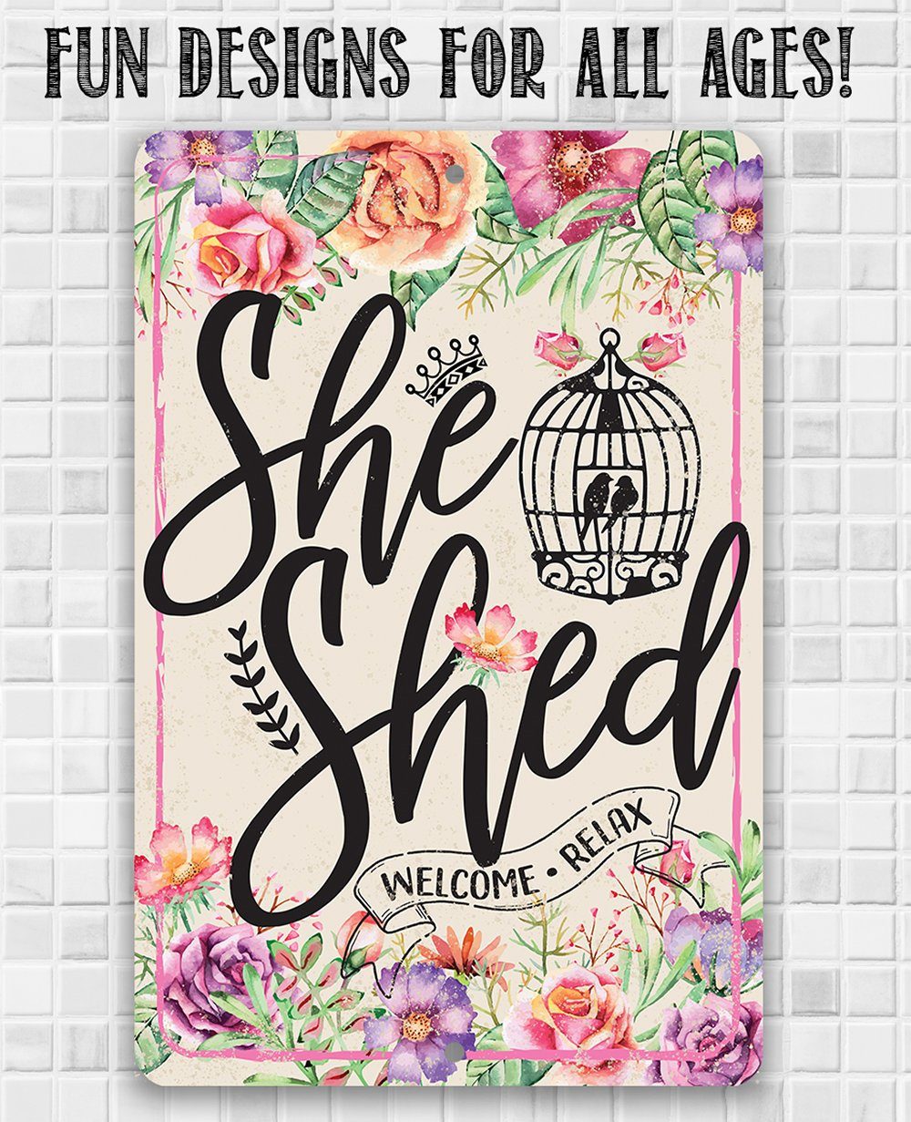 She Shed - Pink - Metal Sign