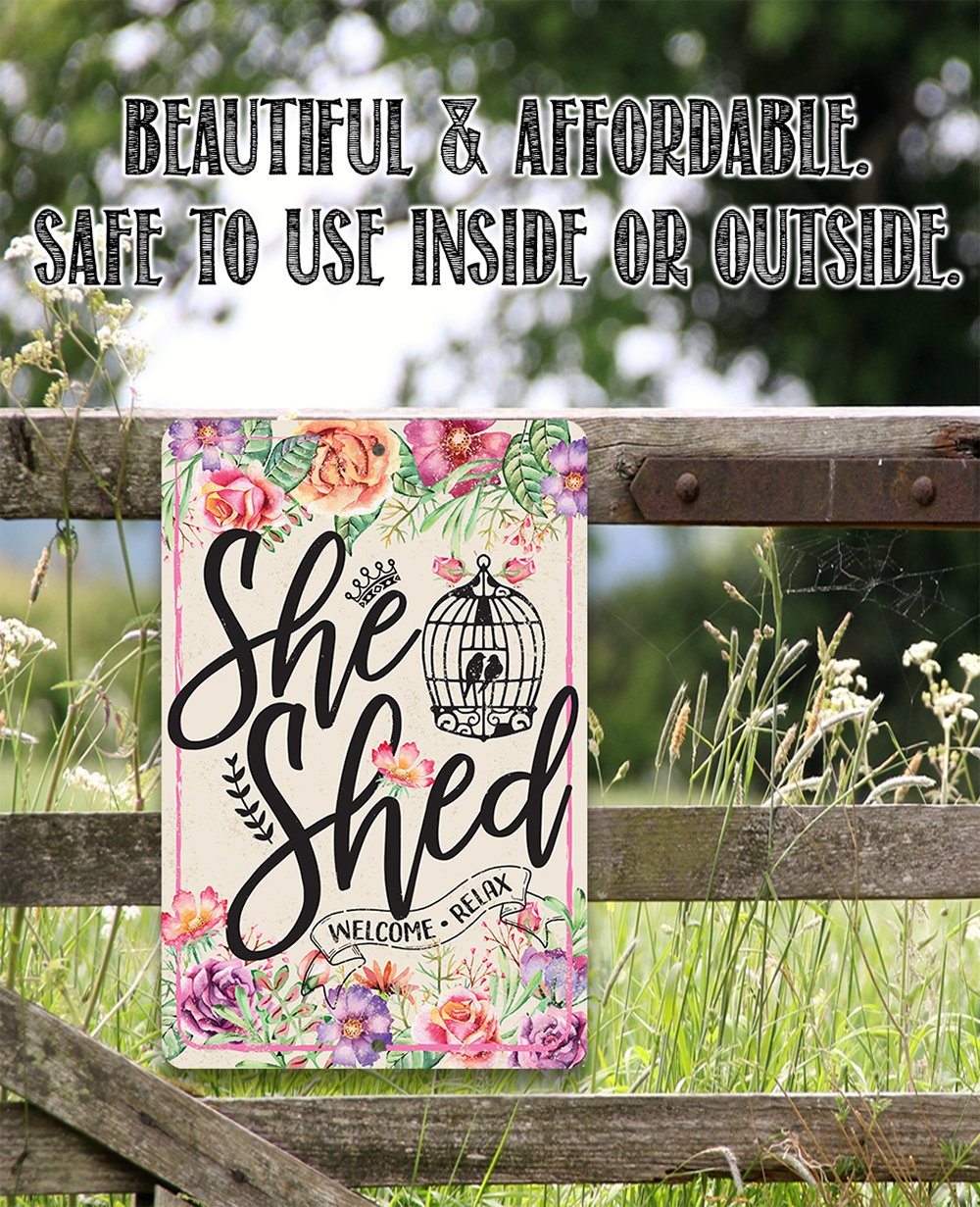 She Shed - Pink - Metal Sign