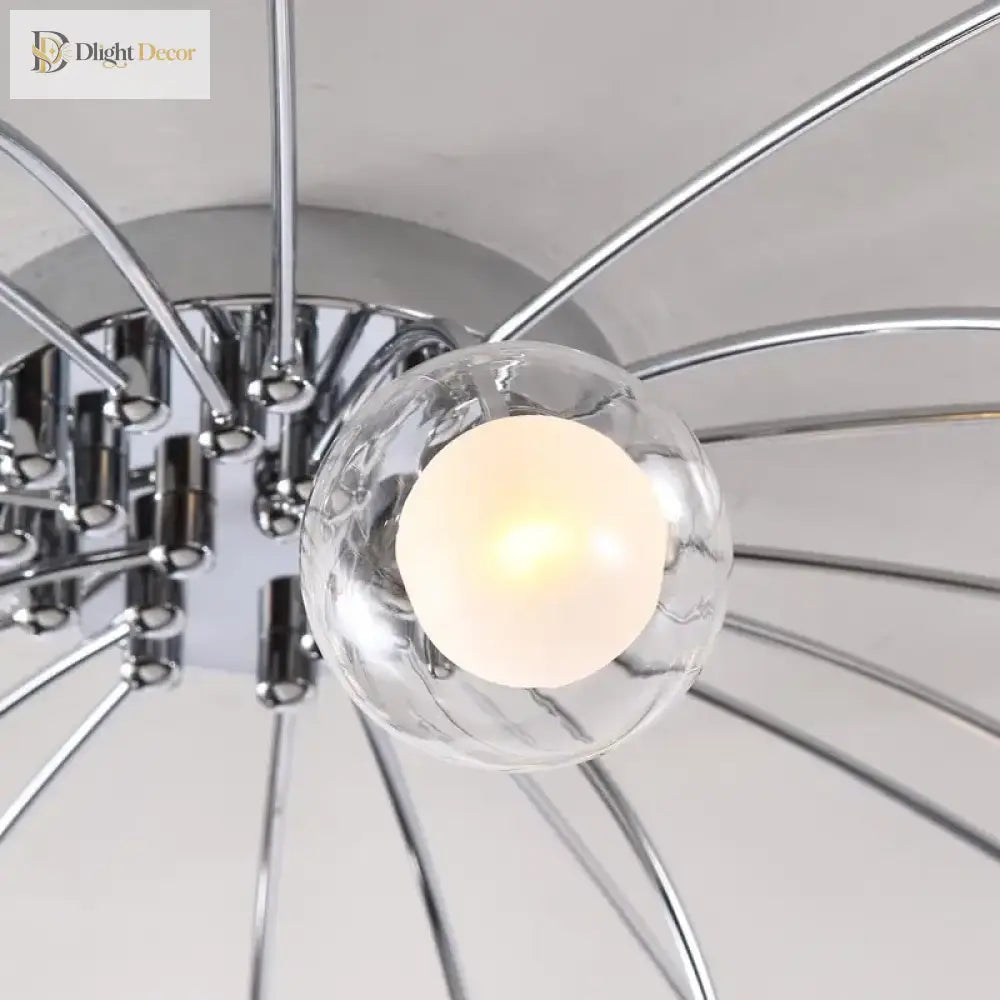 Siena Glass Chrome Chandelier | Dining Room Home Lighting