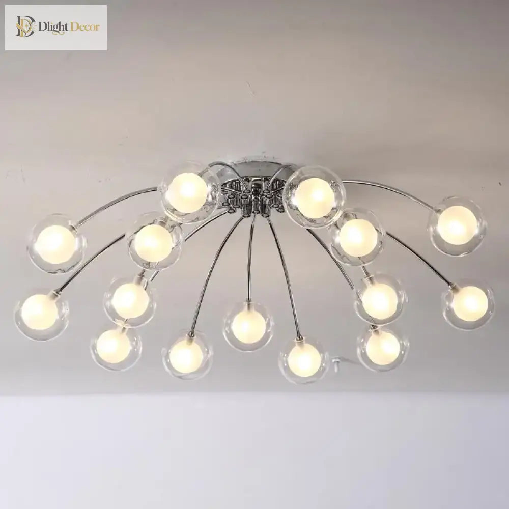 Siena Glass Chrome Chandelier | Dining Room Home Lighting