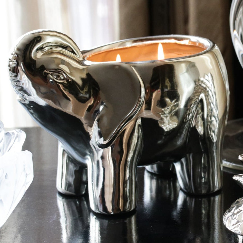 Silver Elephant Candle-4