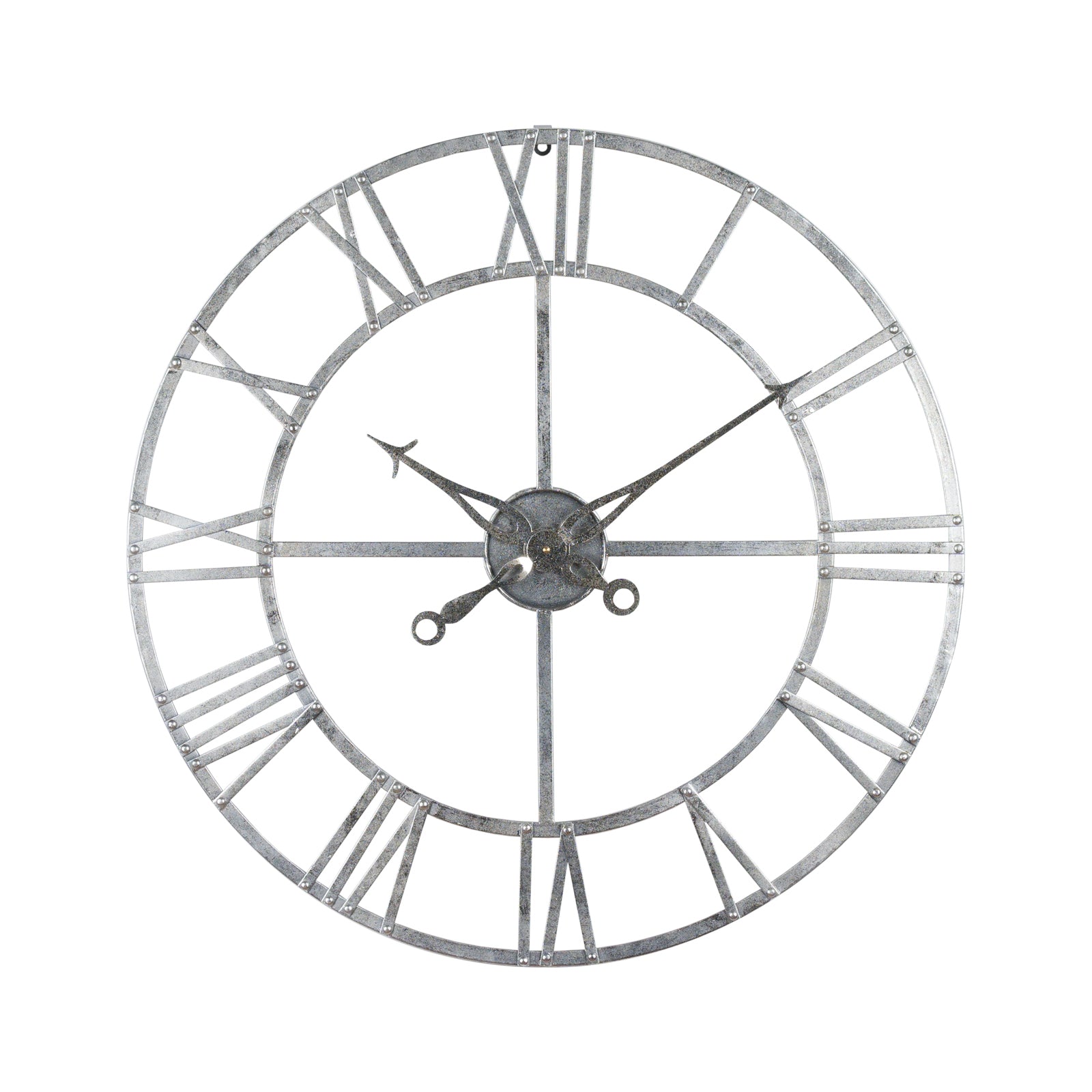 Silver Foil Skeleton Wall Clock 82cm-1