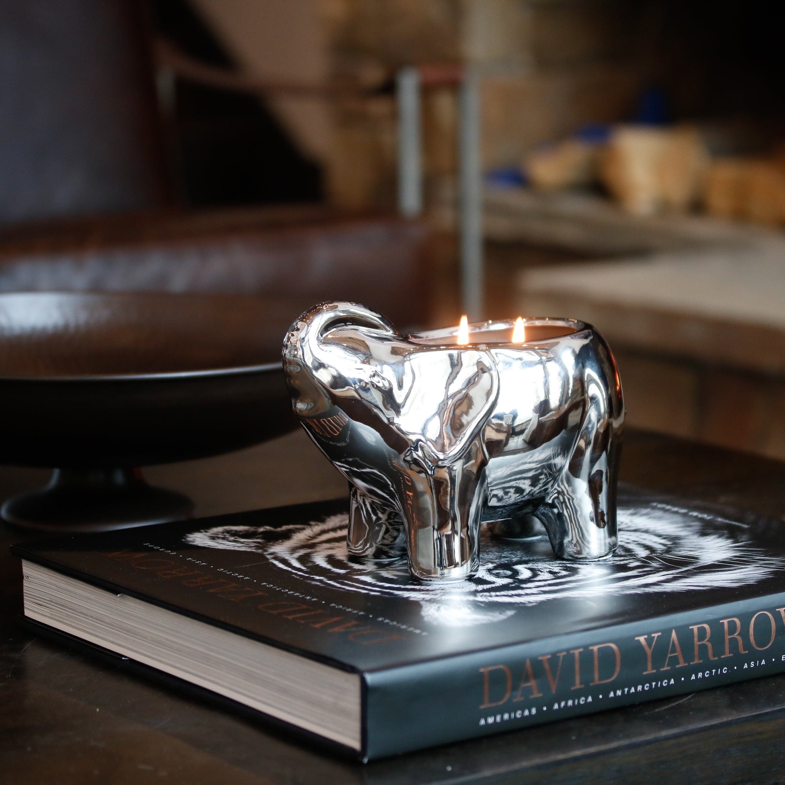 Silver Elephant Candle-1