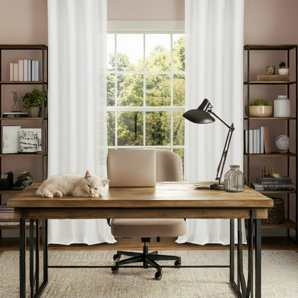 Custom Privacy Pet Chiffon Sheer Curtains-2