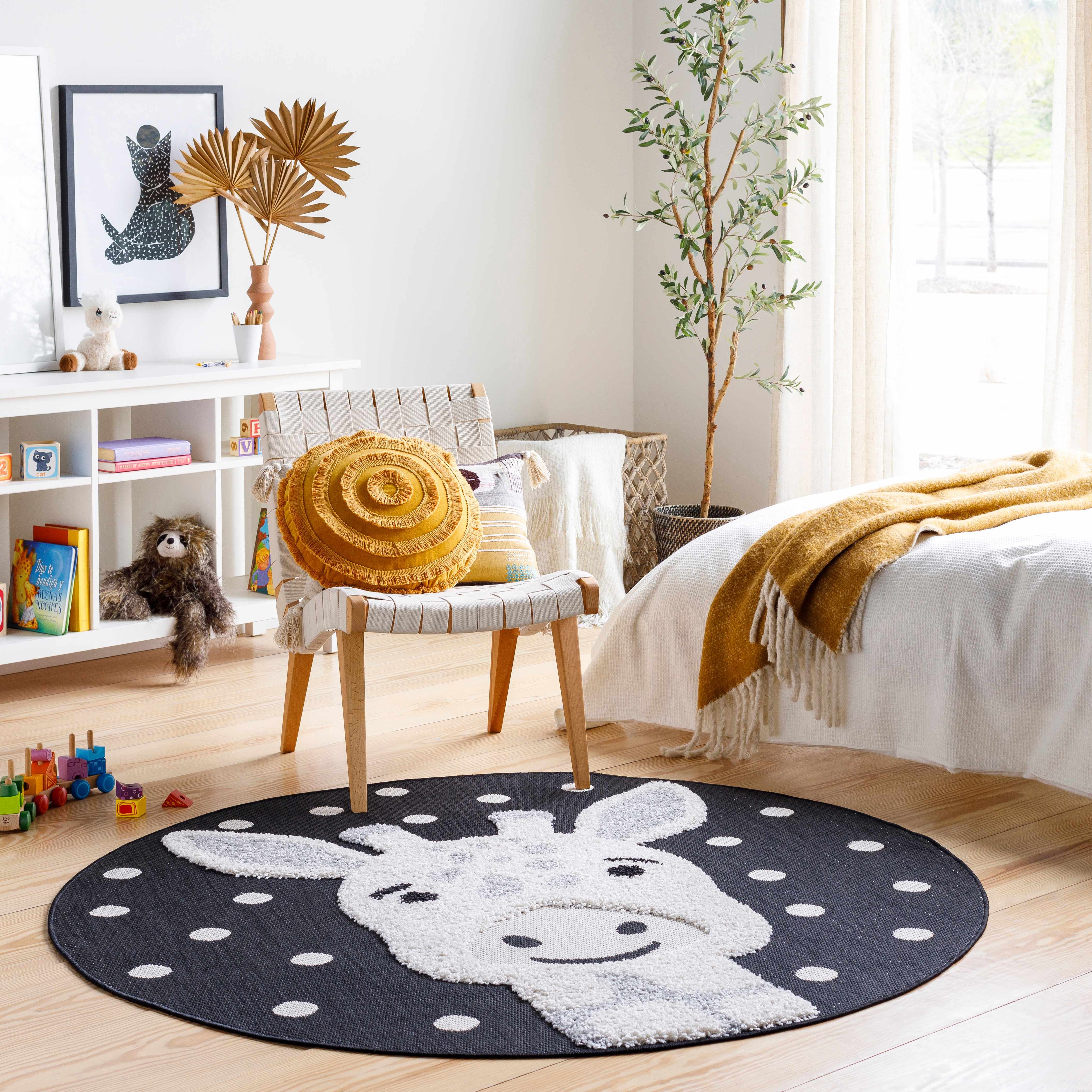 Kids Giraffe Animal Print Nursery Area Rug - Clearance-3