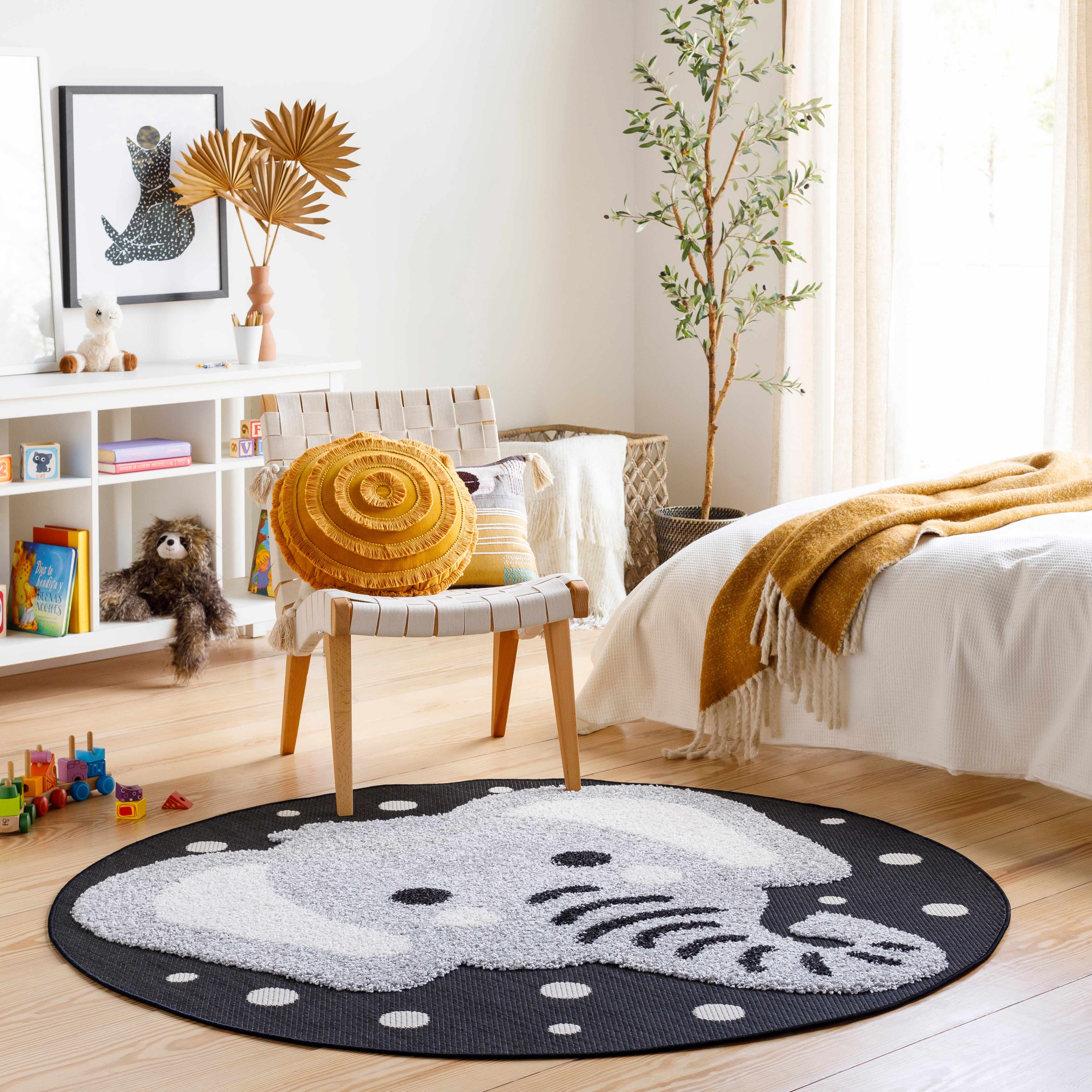 Kids Elephant Animal Print Nursery Area Rug - Clearance-3